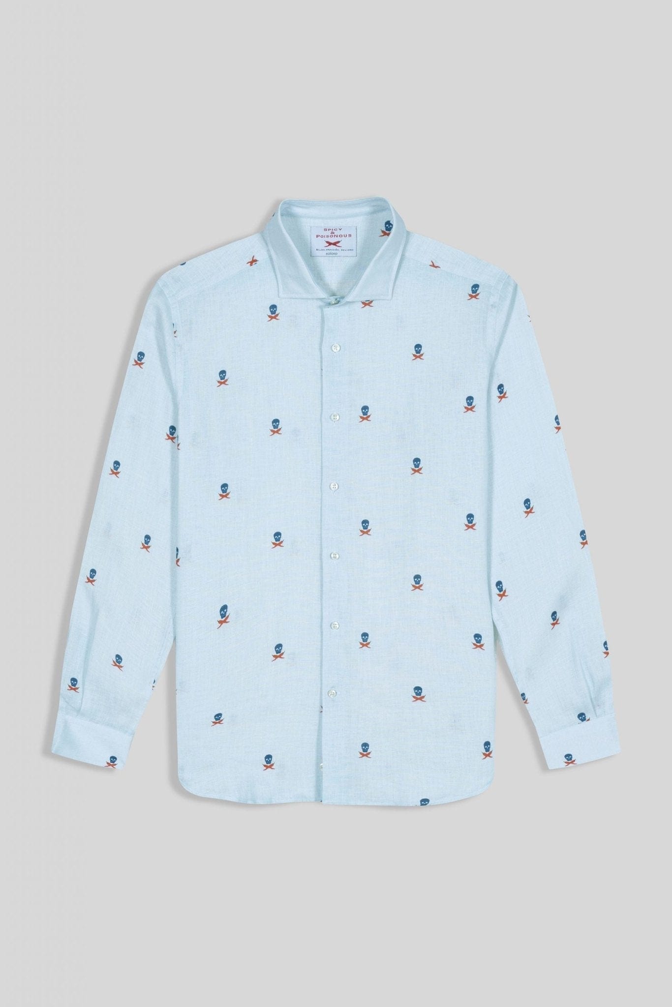 Men's linen shirt separated skulls icement - imagen 1