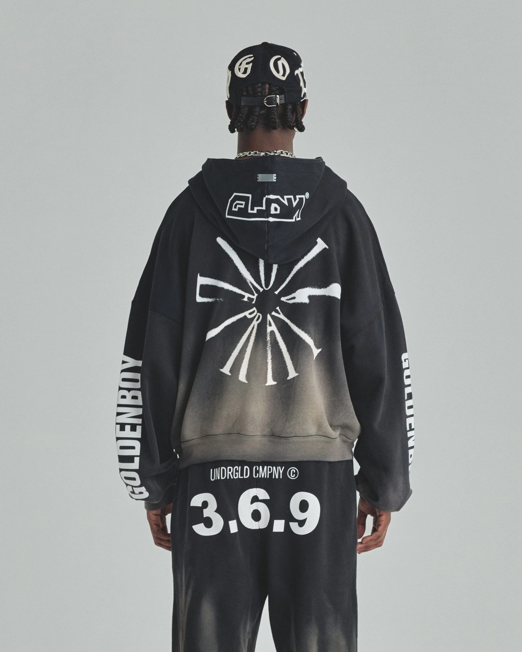 Spring Pray 4 Love Zip Up Boxy Fit Hoodie Sandblast Gray Flame - imagen 7