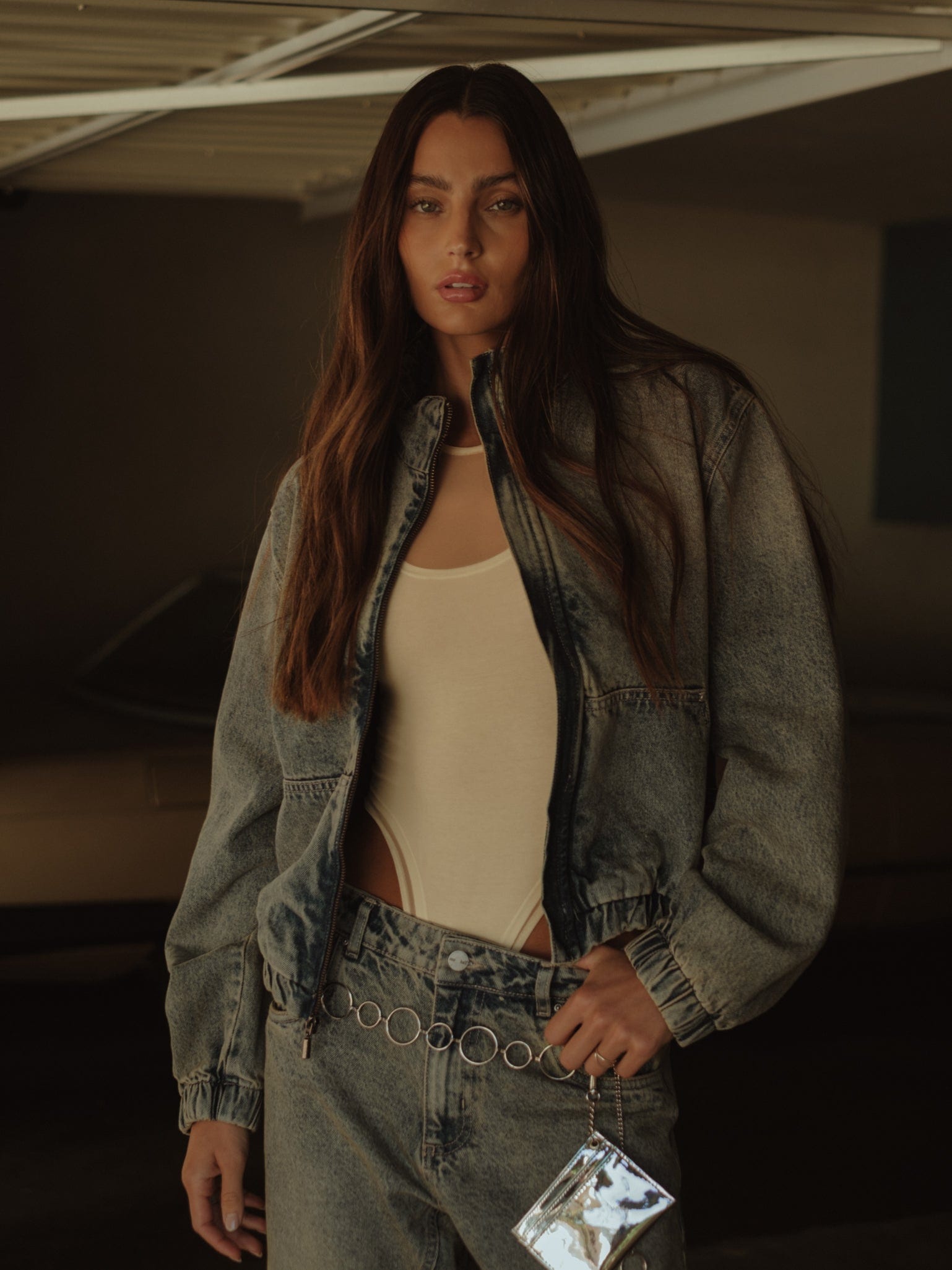 DENIM BOMBER JACKET - SUNBLEACHED - imagen 7