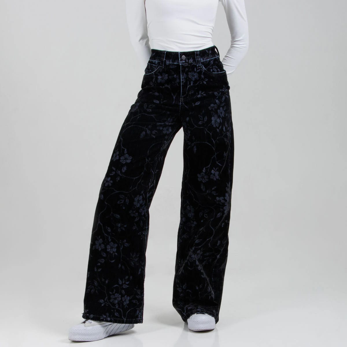 Pantalón Wide Leg Ax-3106 Negro Licrado - imagen 2