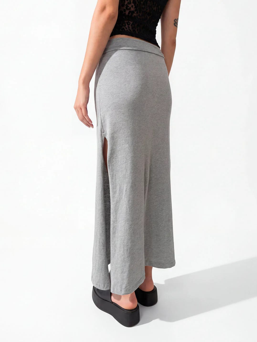 GREY SLIT SKIRT - imagen 4