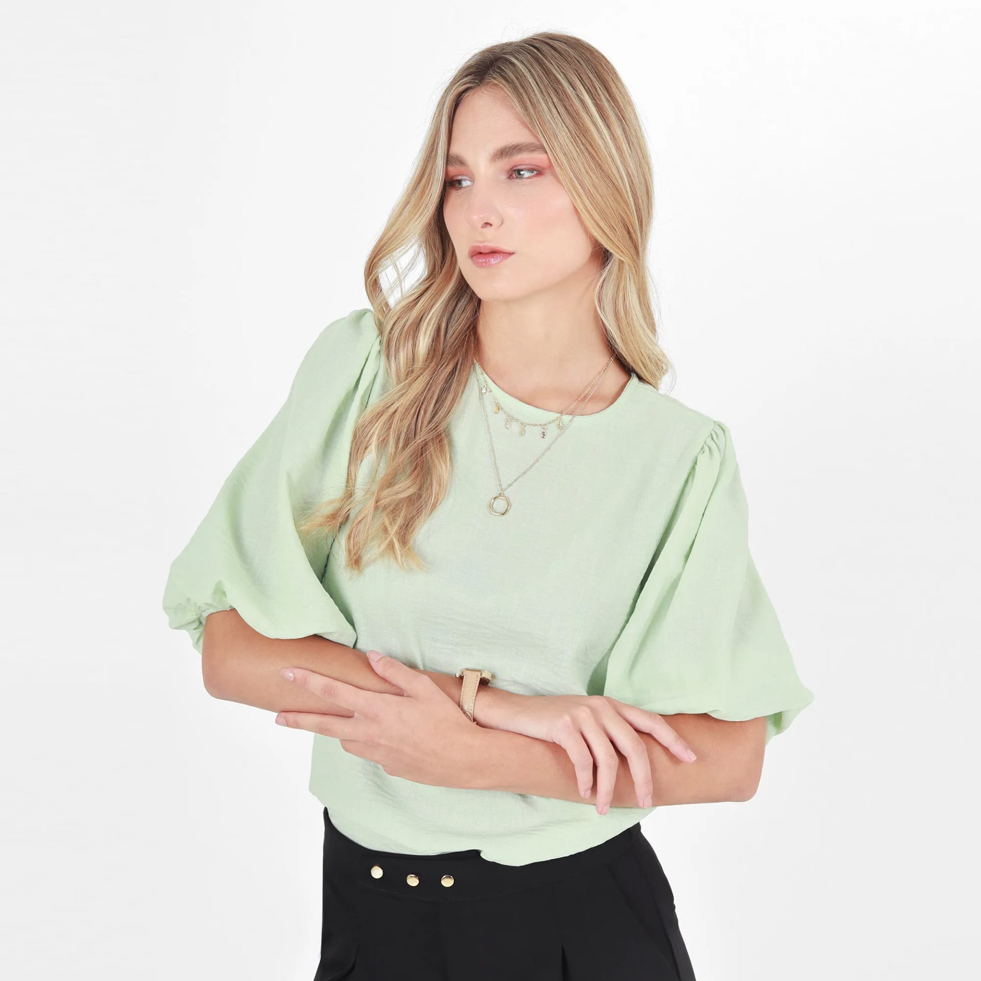 Blusa Cuello Redondo Manga 3Cuartos - imagen 5