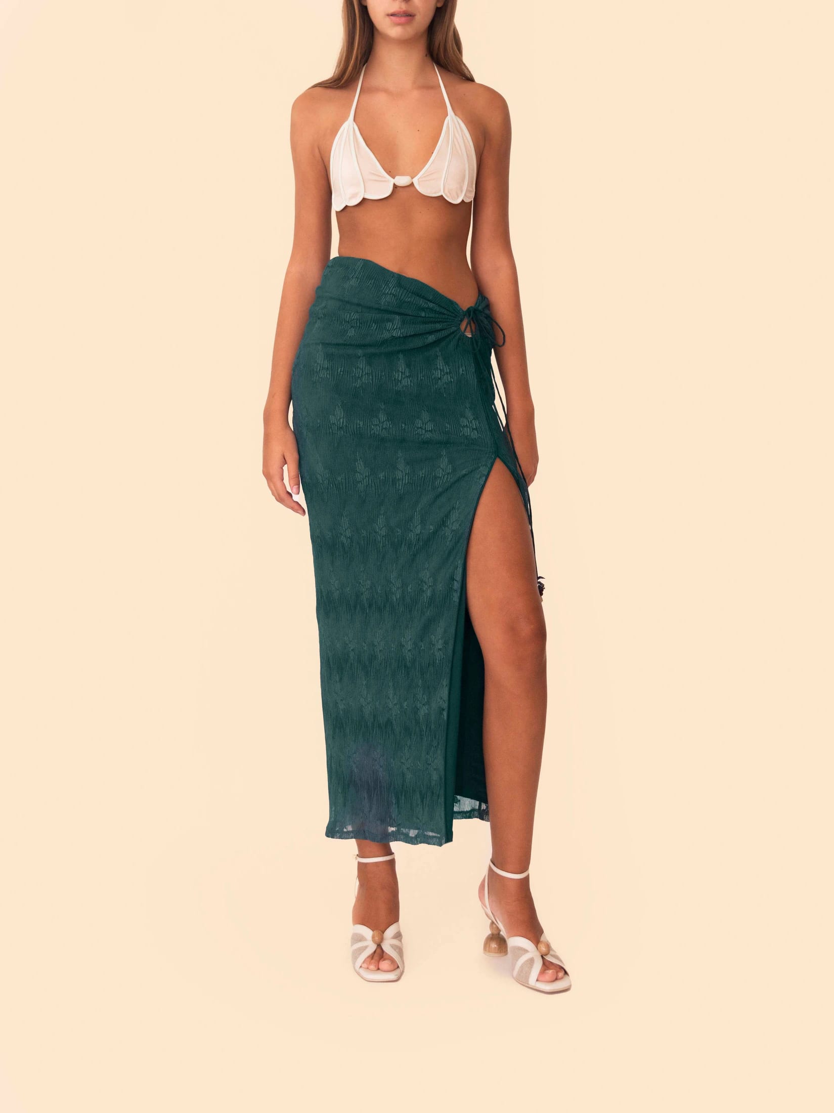 FRANKIE SKIRT TEAL/PETROLEO - imagen 2