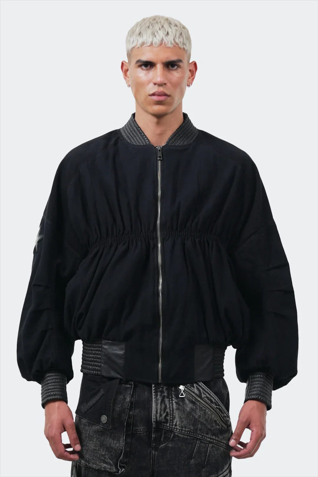 VENENO CHAQUETA DENIM CUERO BOMBER - imagen 1