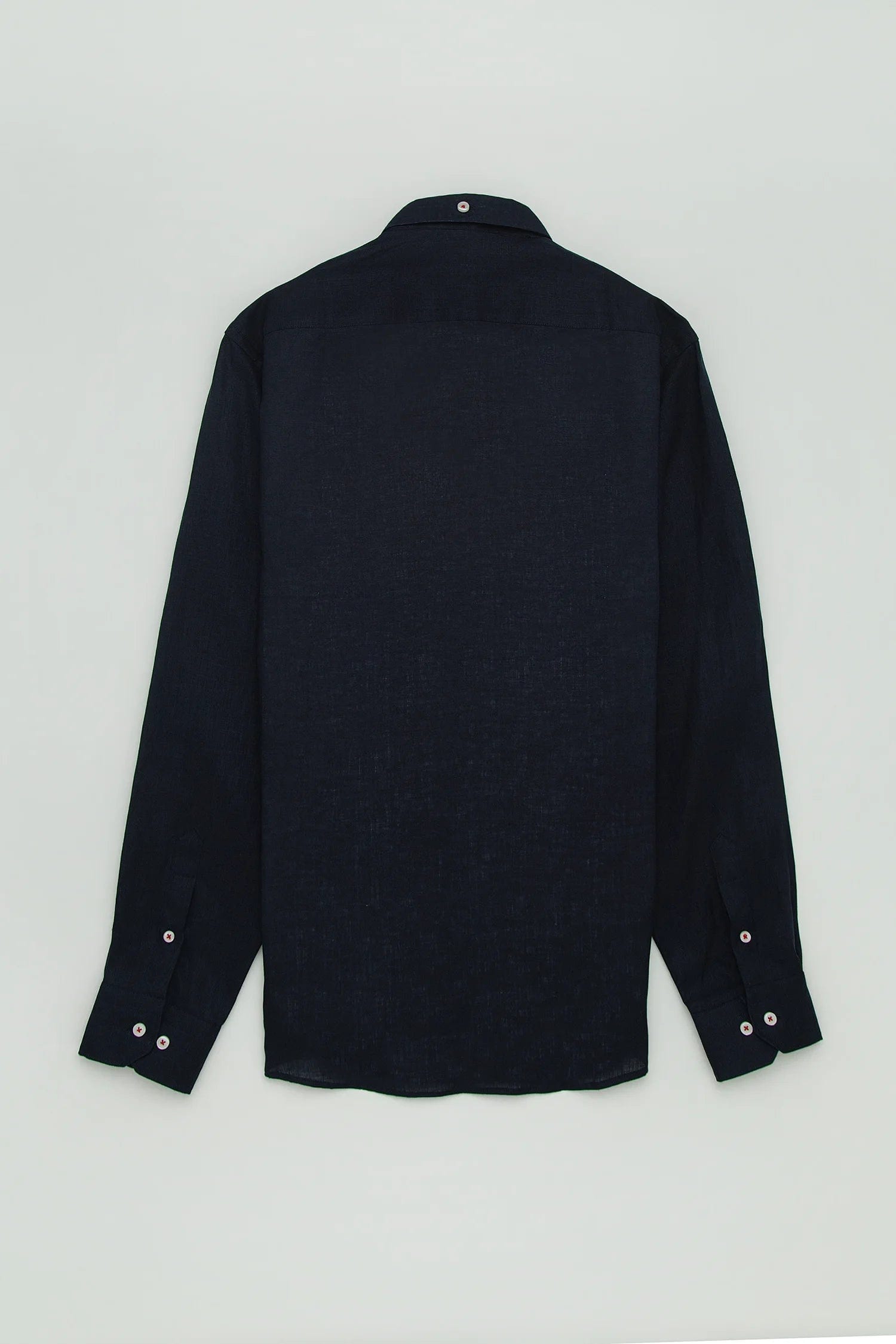Camisa Button Down Lino Azul Oscuro - imagen 4