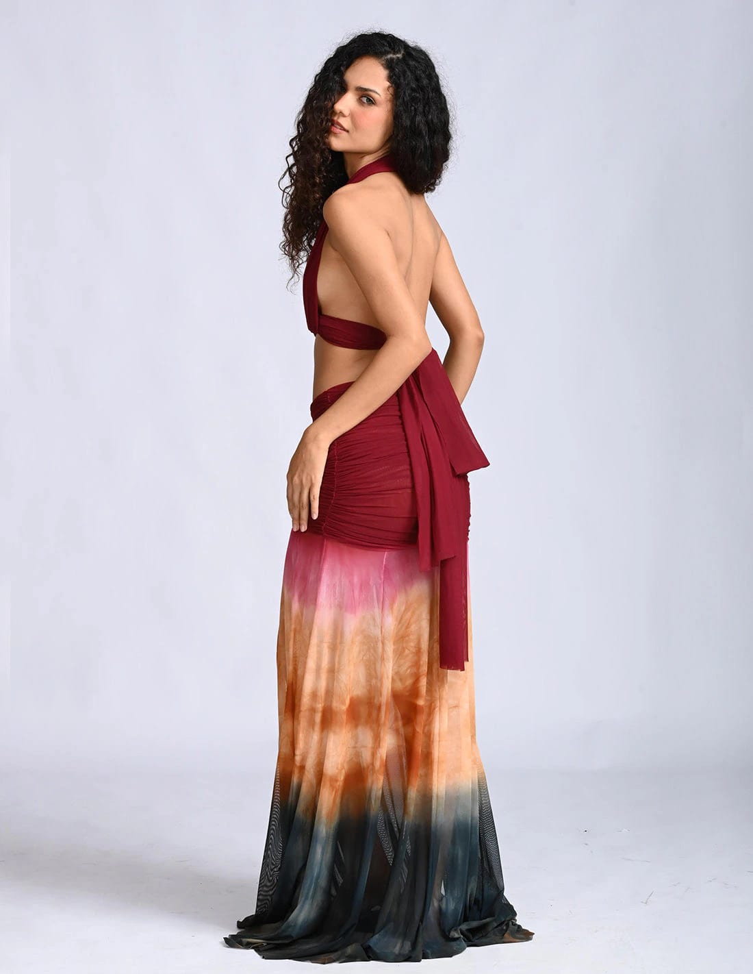 Outfit: Tira Hydra Mix, Panty Galaxy & Falda Voizz Burgundy + Ochre + Blue - imagen 2