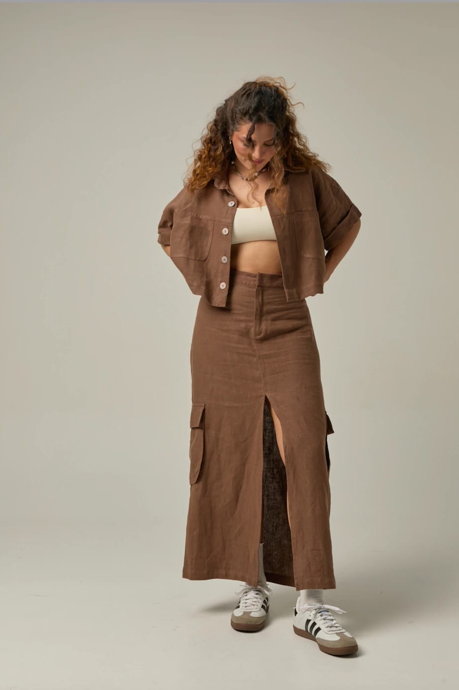 Camisa Rise de lino | Café - imagen 6