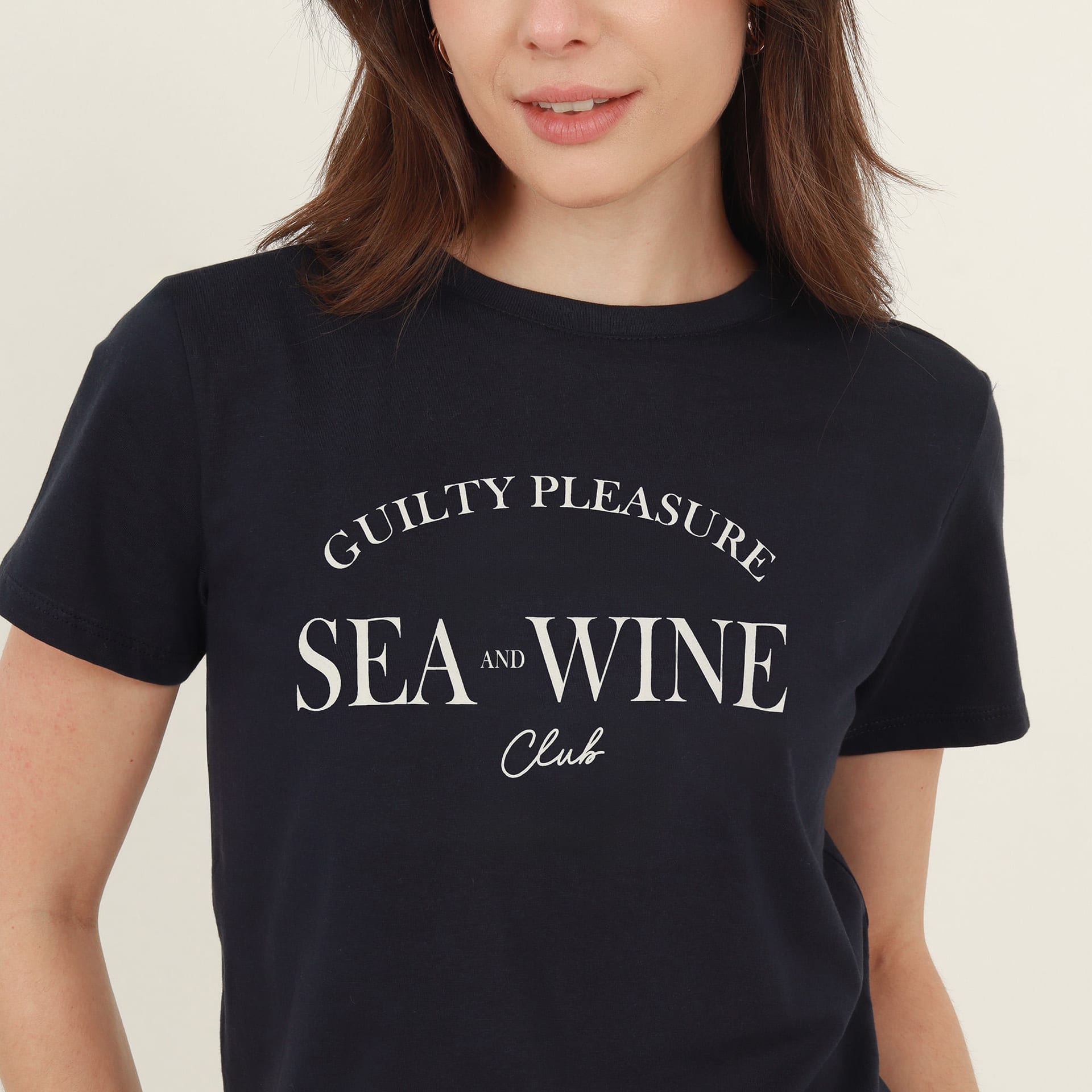 Camiseta cuello redondo manga corta con estampado Sea and wine - imagen 4