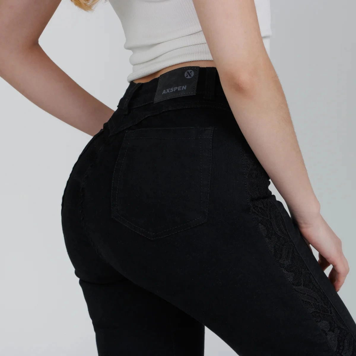 Jean Flare Negro Ox-3017 LIcrado - imagen 2