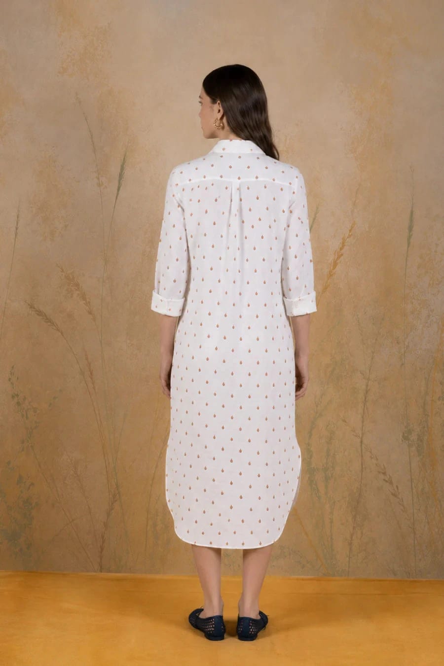Women's Higuera linen shirt dress white - imagen 3