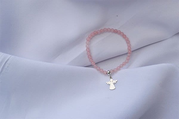 Pulsera Cuarzo Rosa dije ángel Mini - imagen 2