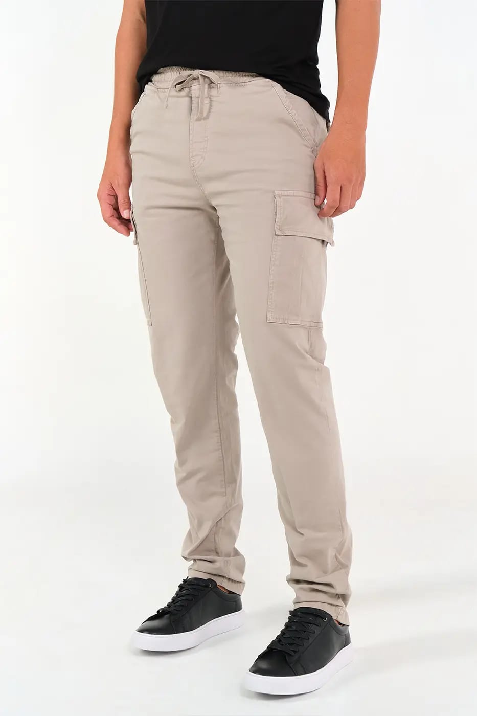 Pantalón Cargo Slim Fit Mezcla Algodón Beige - imagen 2