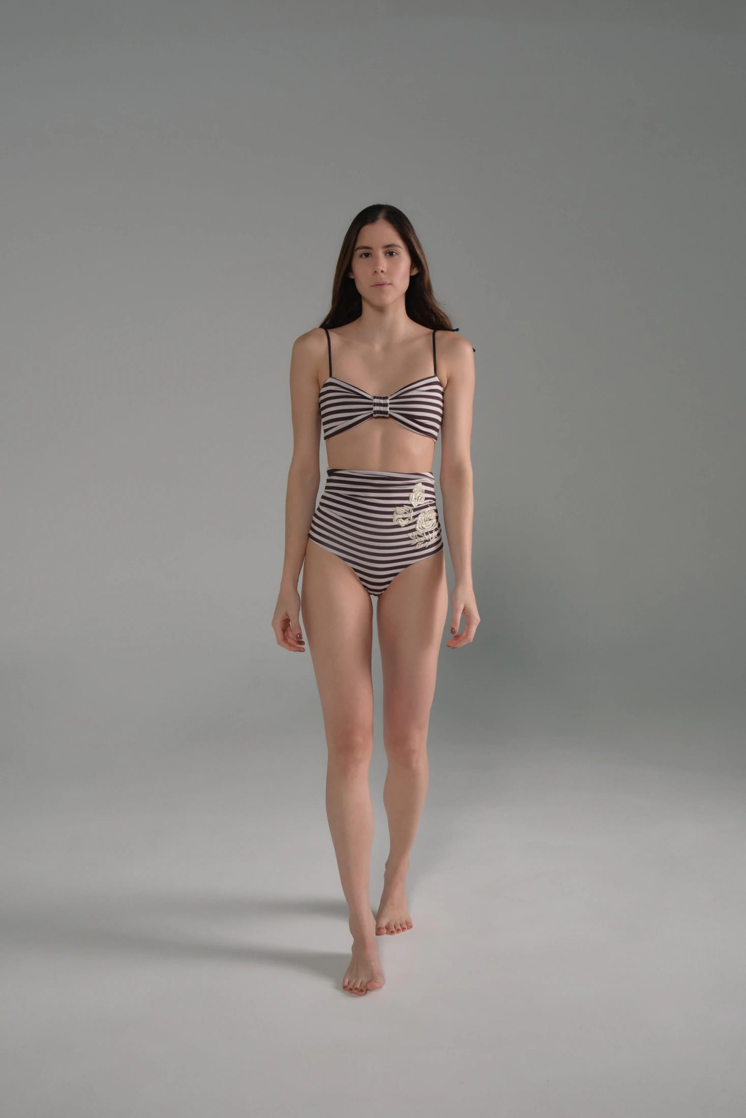 Morante Embroidered Bottom / Black & White Stripes - imagen 1
