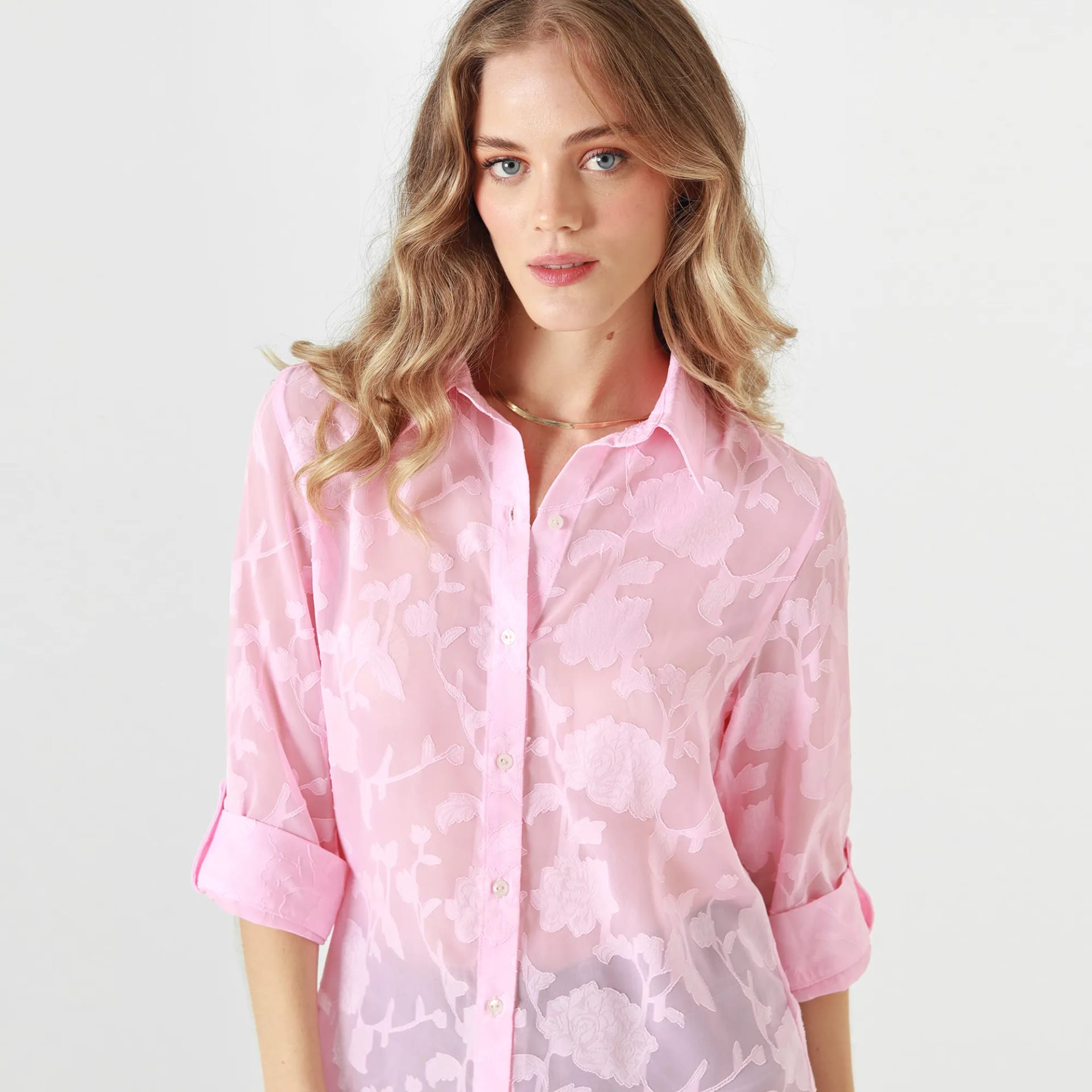 Blusa Cuello Camisero 3 Cuartos - imagen 3