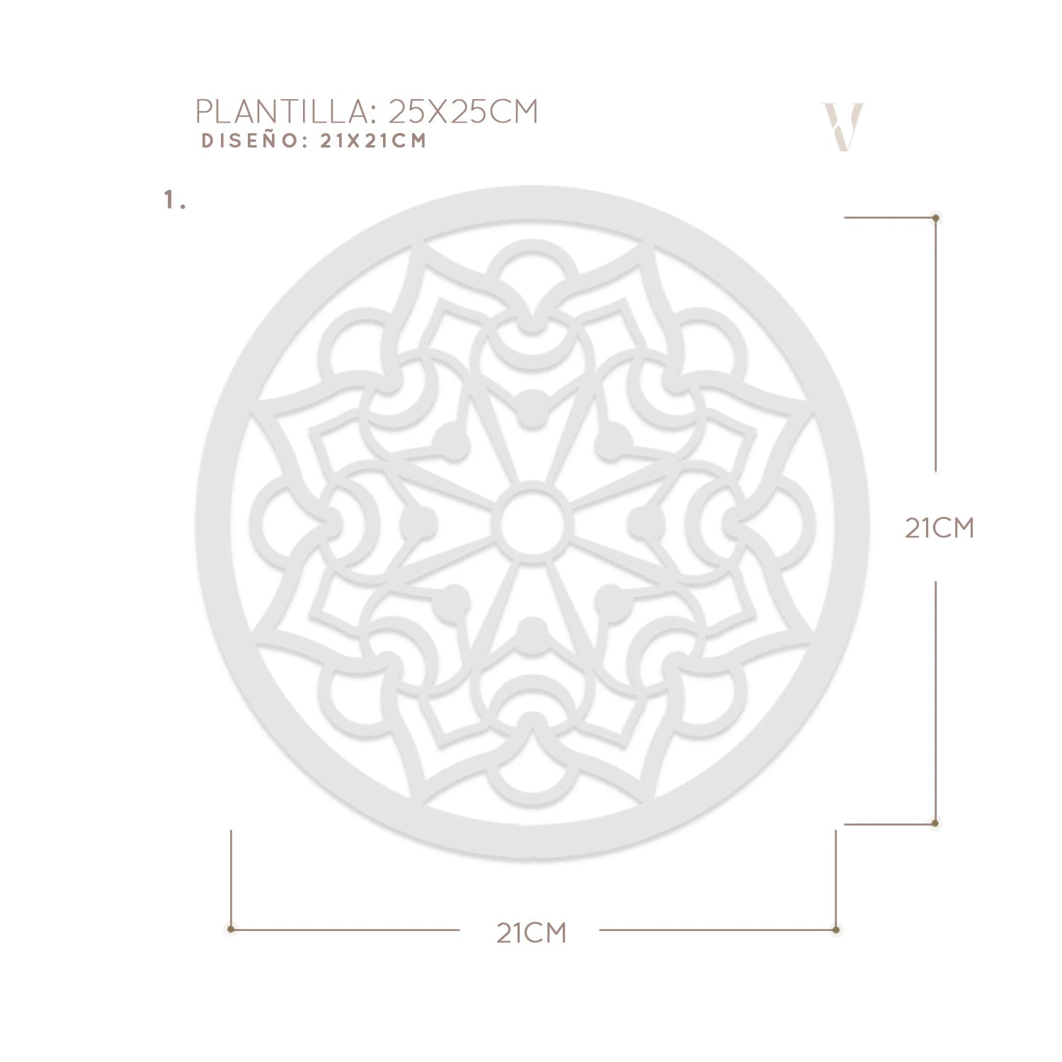 Plantillas para pintar, Vamarú Stencils, Colección Armonía 25cm y 48cm, 5und - imagen 3