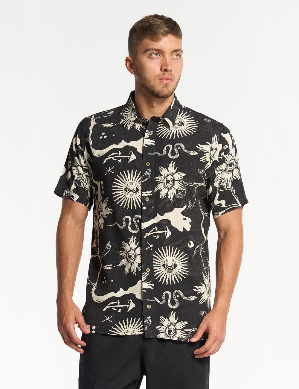 Camisa Regular Fit Chacras  negro + crudo Hombre - imagen 2