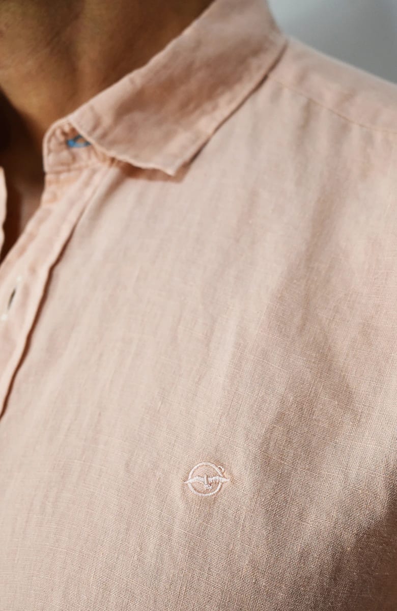 Camisa manga larga Lino Salmón para Hombre - imagen 2