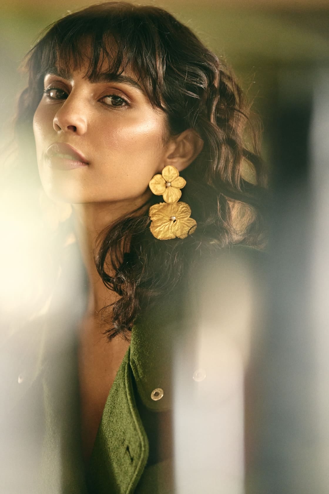 DOUBLE HYDRANGEAS AND PEARL EARRINGS - imagen 2