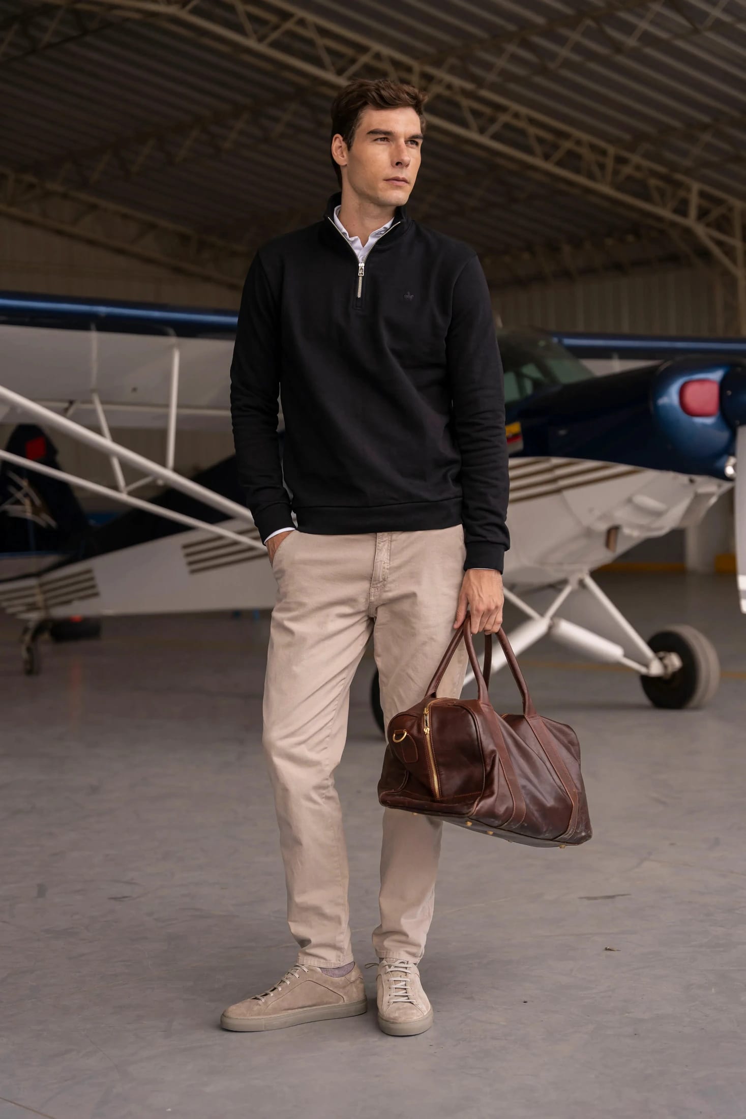 Halfzip Premium Comfy Hombre Negro - imagen 2