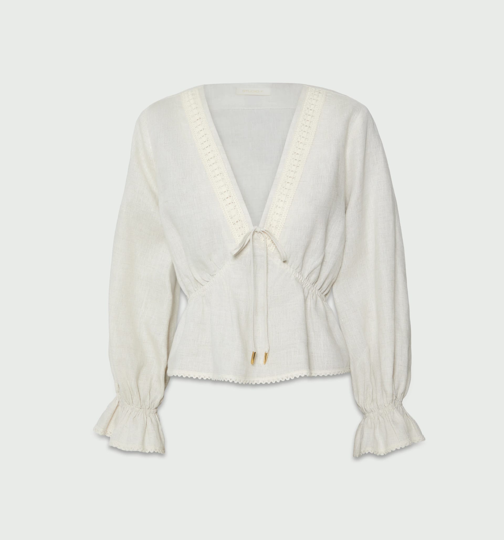 Blusa manga larga con amarre frontal - imagen 5