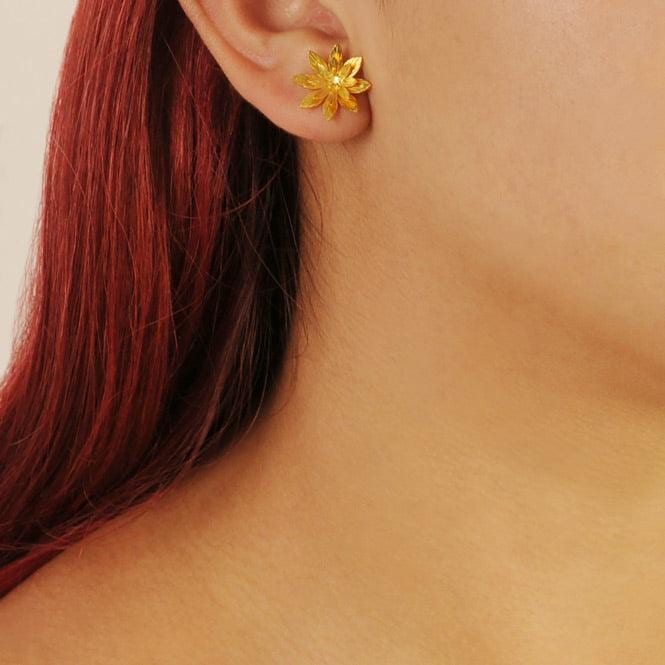 Arete Topo Pequeño Flor De Loto Resiliencia - imagen 2