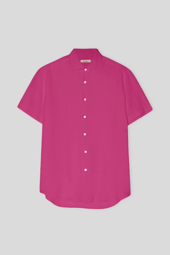 Men's linen shirt fuchsia purple - imagen 1