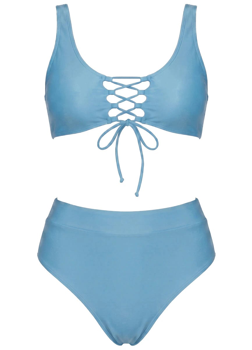 Maaji Stone Blue Allure Long Line Triangle Bikini Top - imagen 11