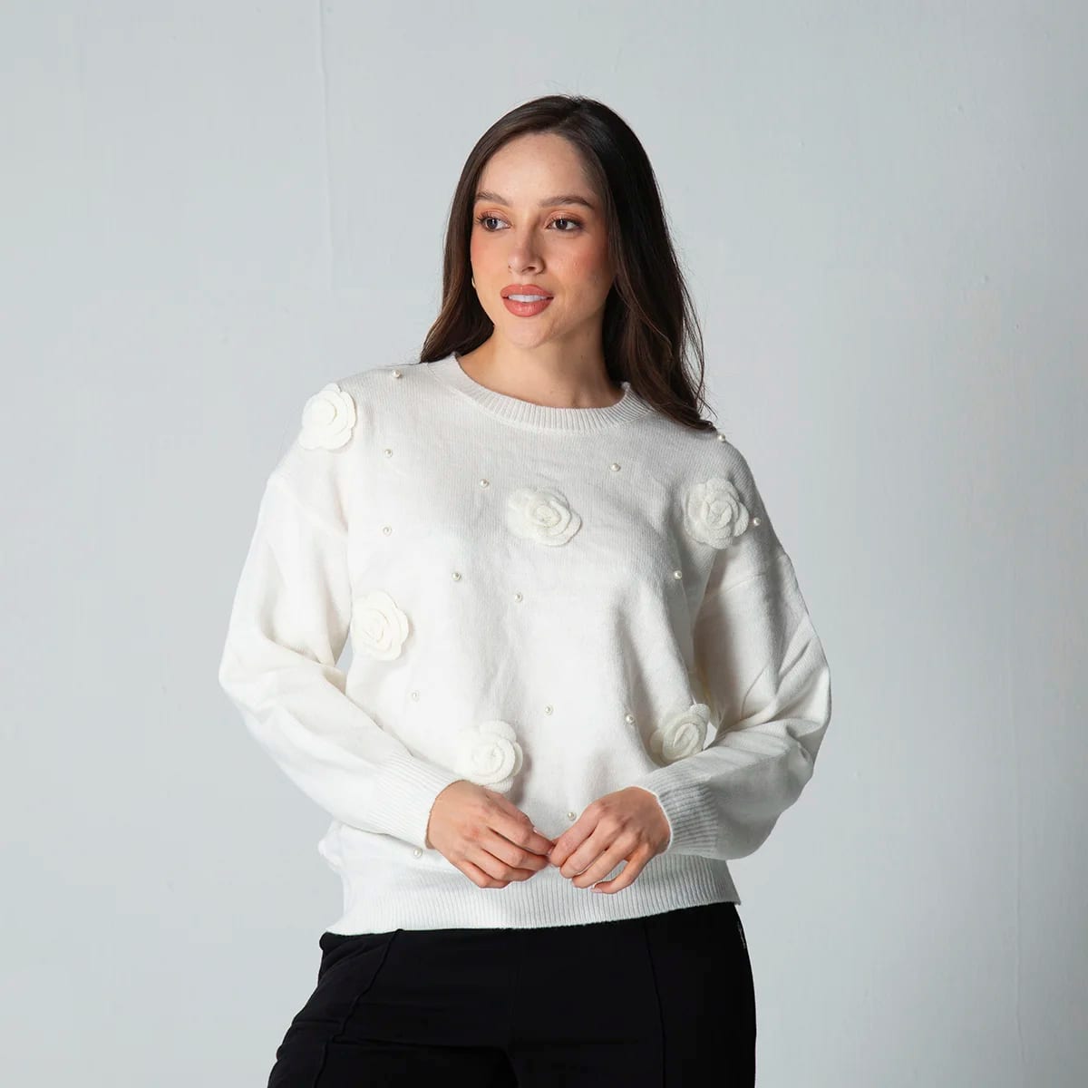 Buzo Hilo Cuello Redondo Flowers - imagen 3