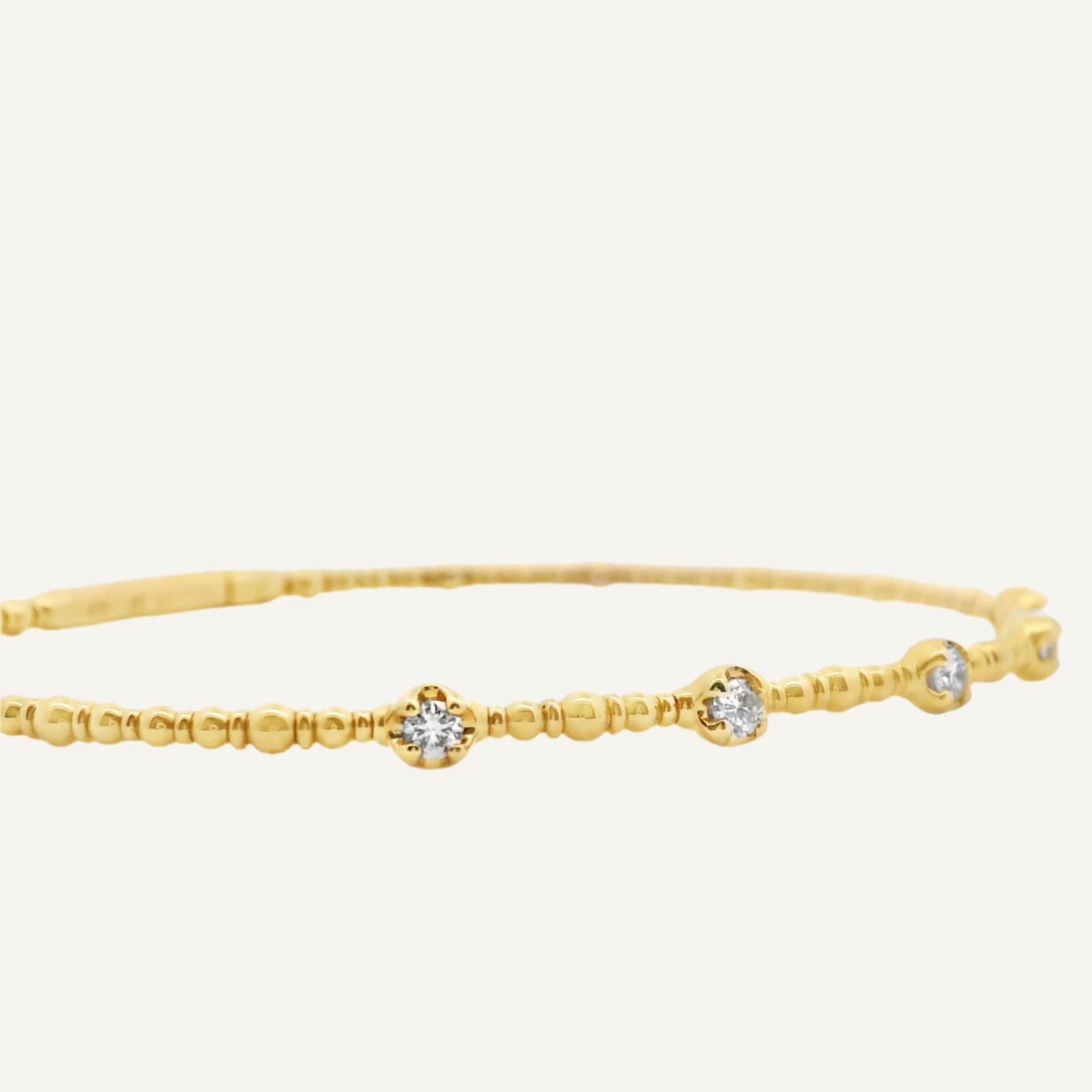 Pulsera Bangle dots cinco biseles uña 14K - imagen 3