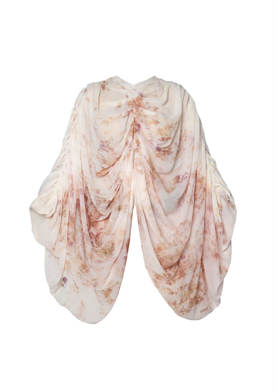 Rose Draped Silk Georgette Cape - imagen 1