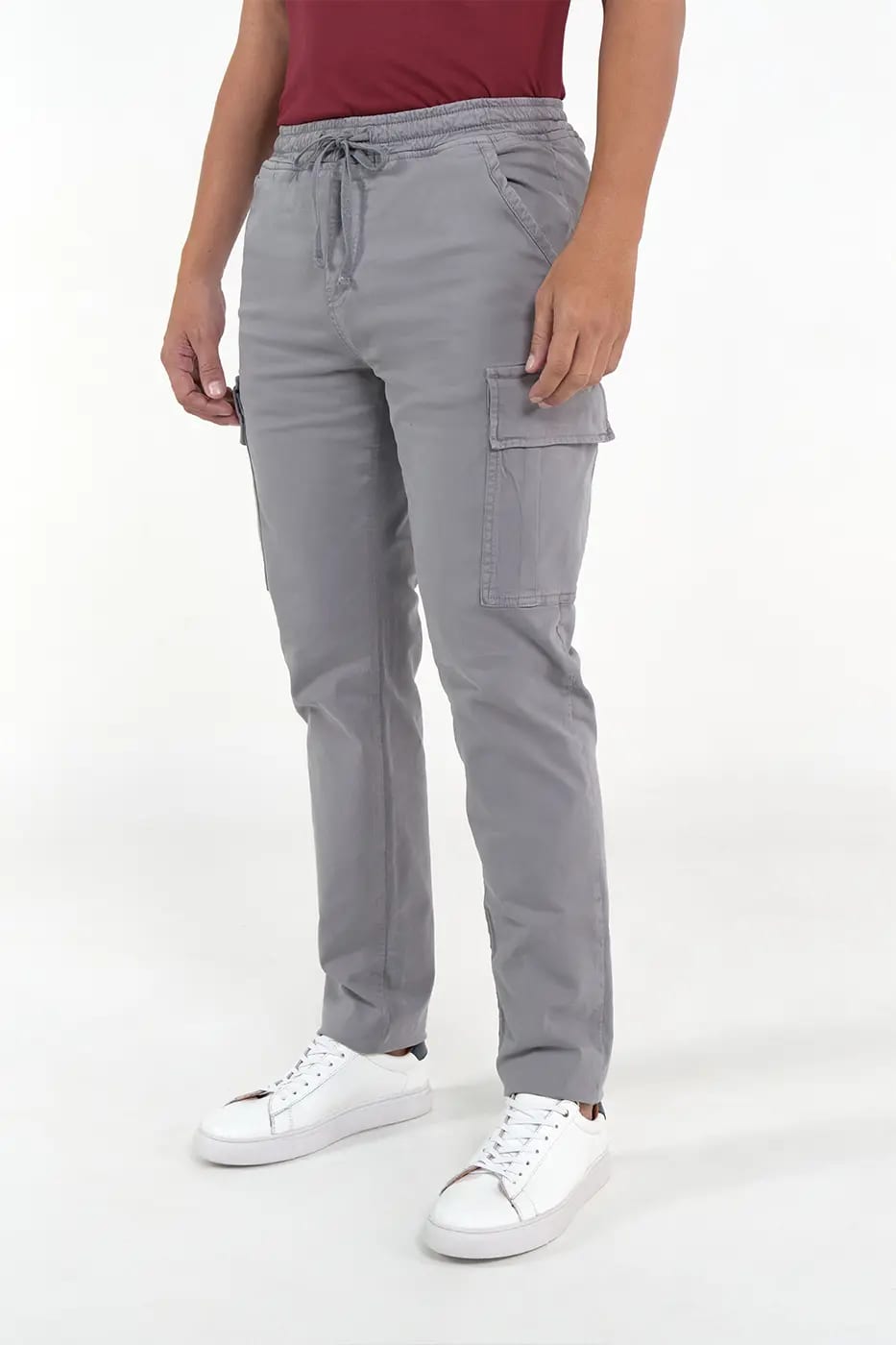 Pantalón Cargo Slim Fit Mezcla Algodón Gris - imagen 1