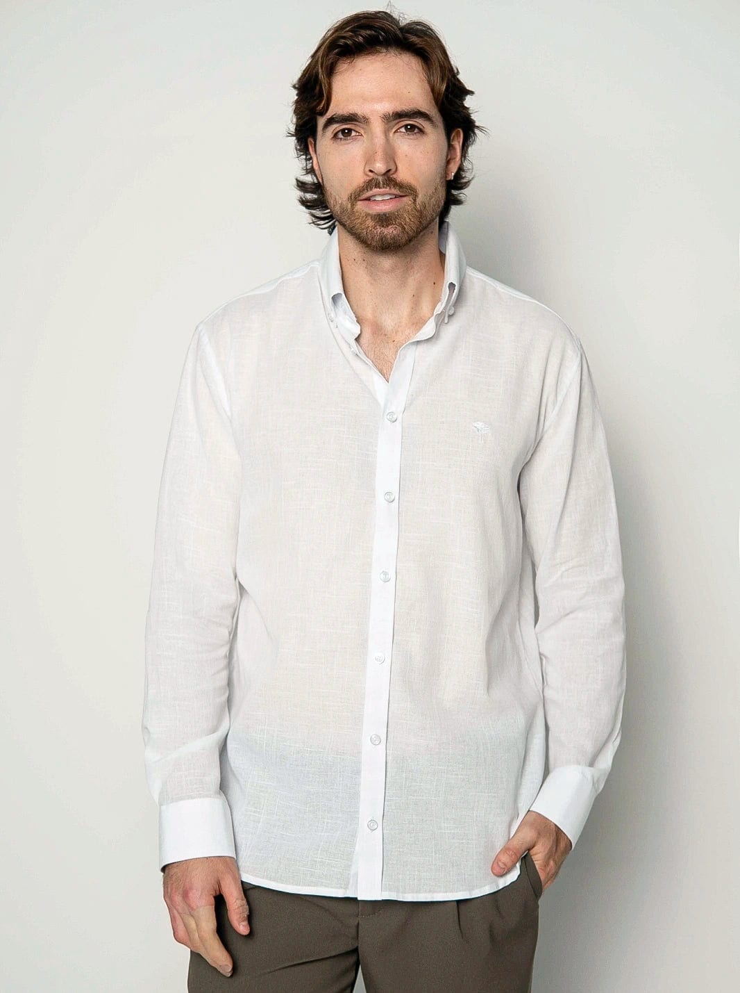 CAMISA ARMONÍA BORDADA LINO ALGODÓN | HOMBRE - imagen 2