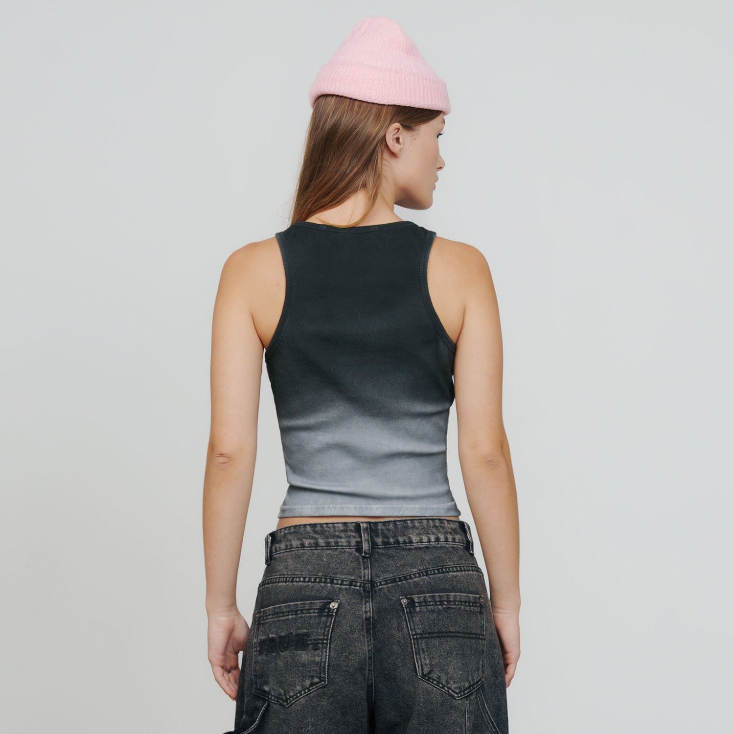 Gradient Rhinestone Tank Top - Black - imagen 3