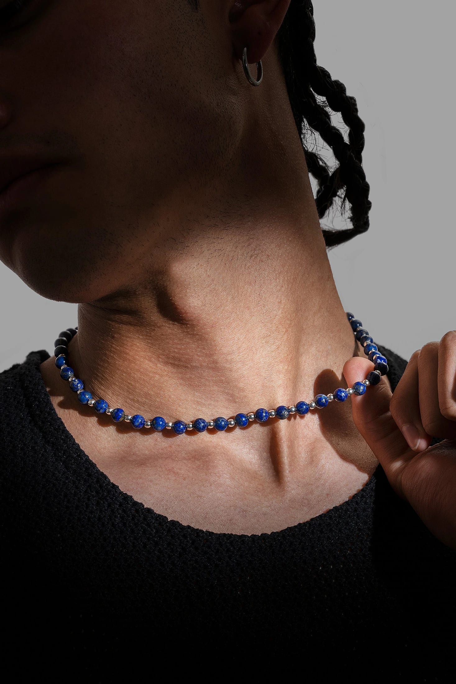 SAPPHIRE NECKLACE | COLLAR CON BALINES EN PLATA Y LAPISLÁZULI - imagen 3