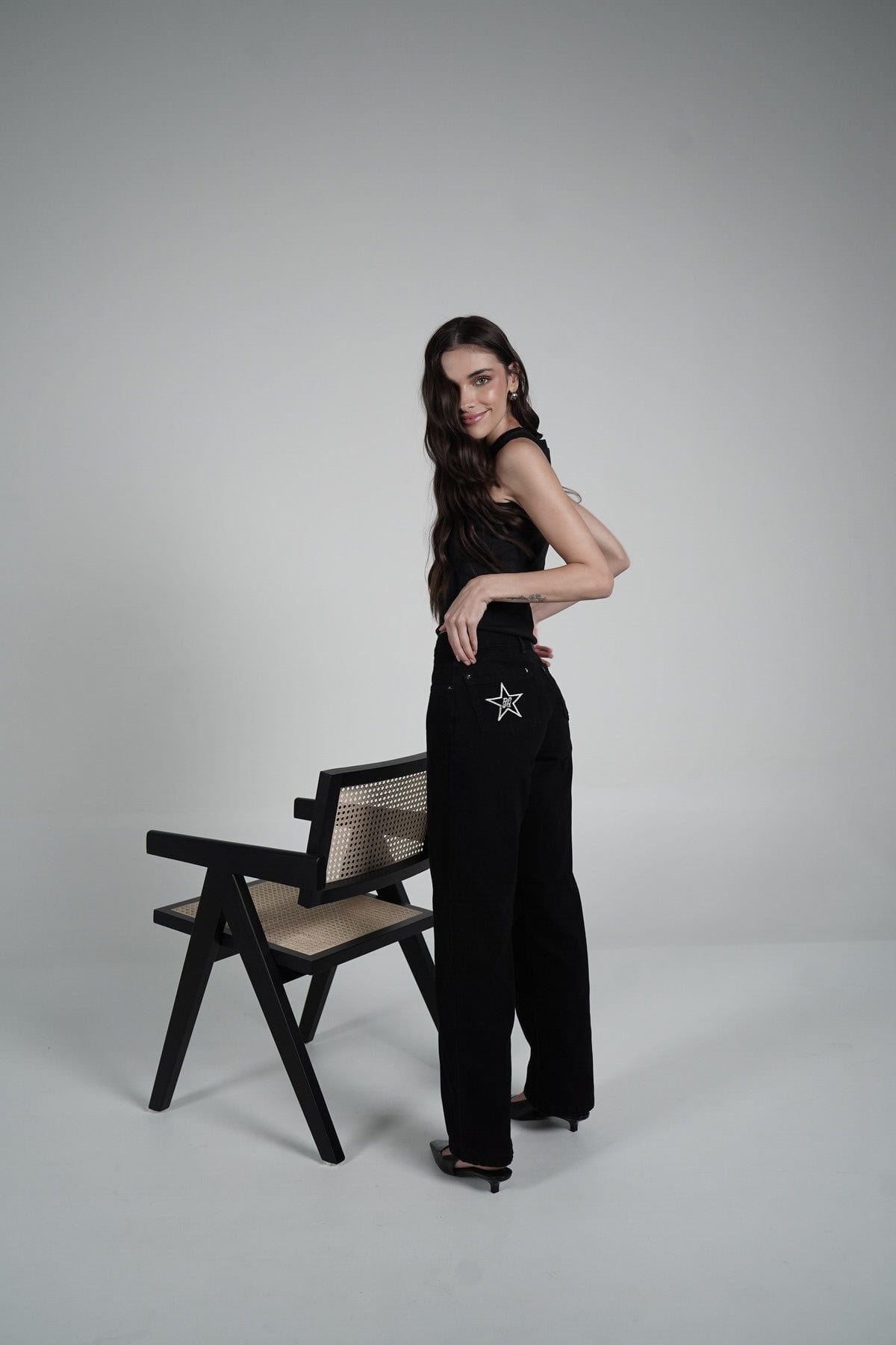 Double Star Black Jeans (Embroidered) - imagen 5