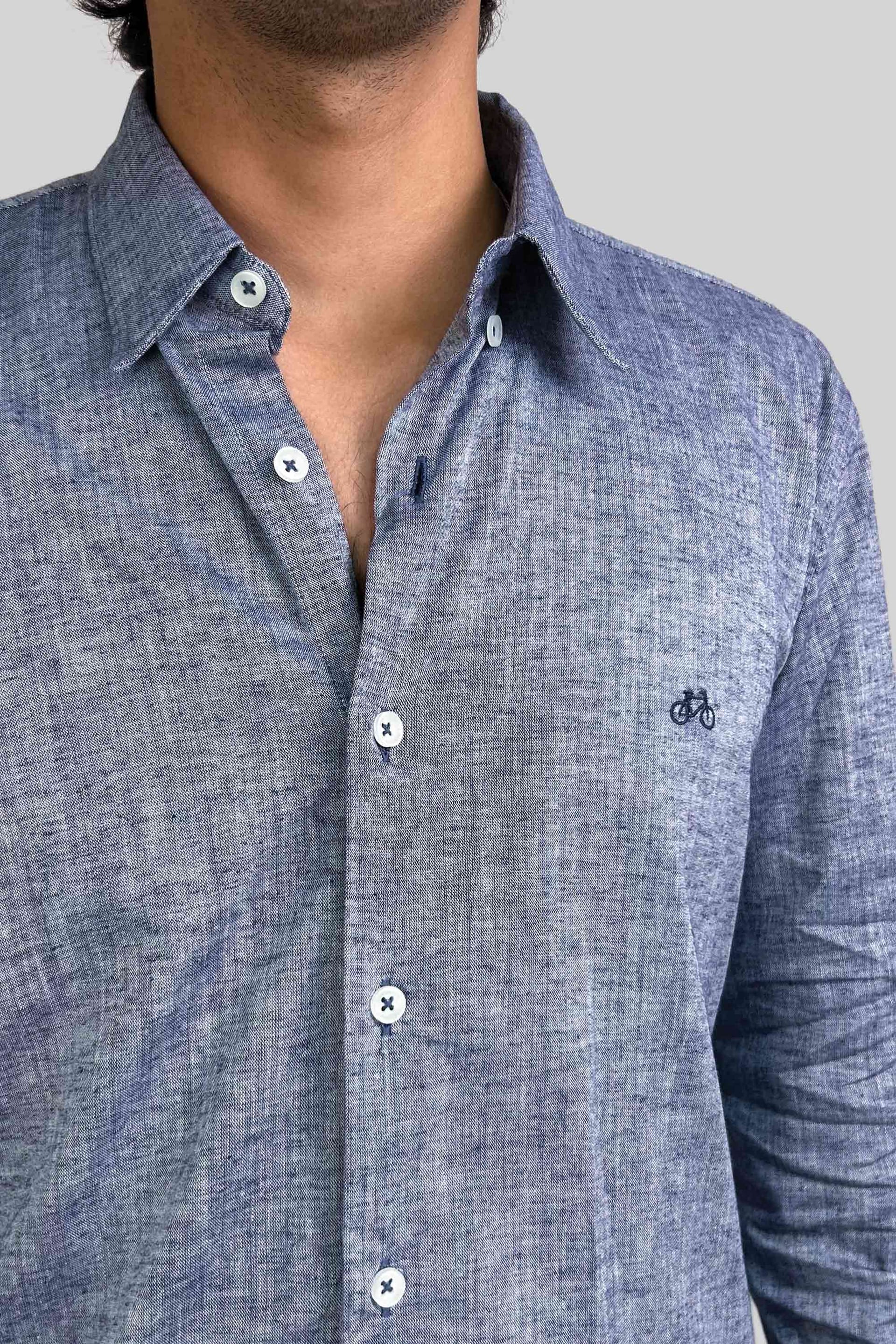 CAMISA LINO INDIGO - imagen 2