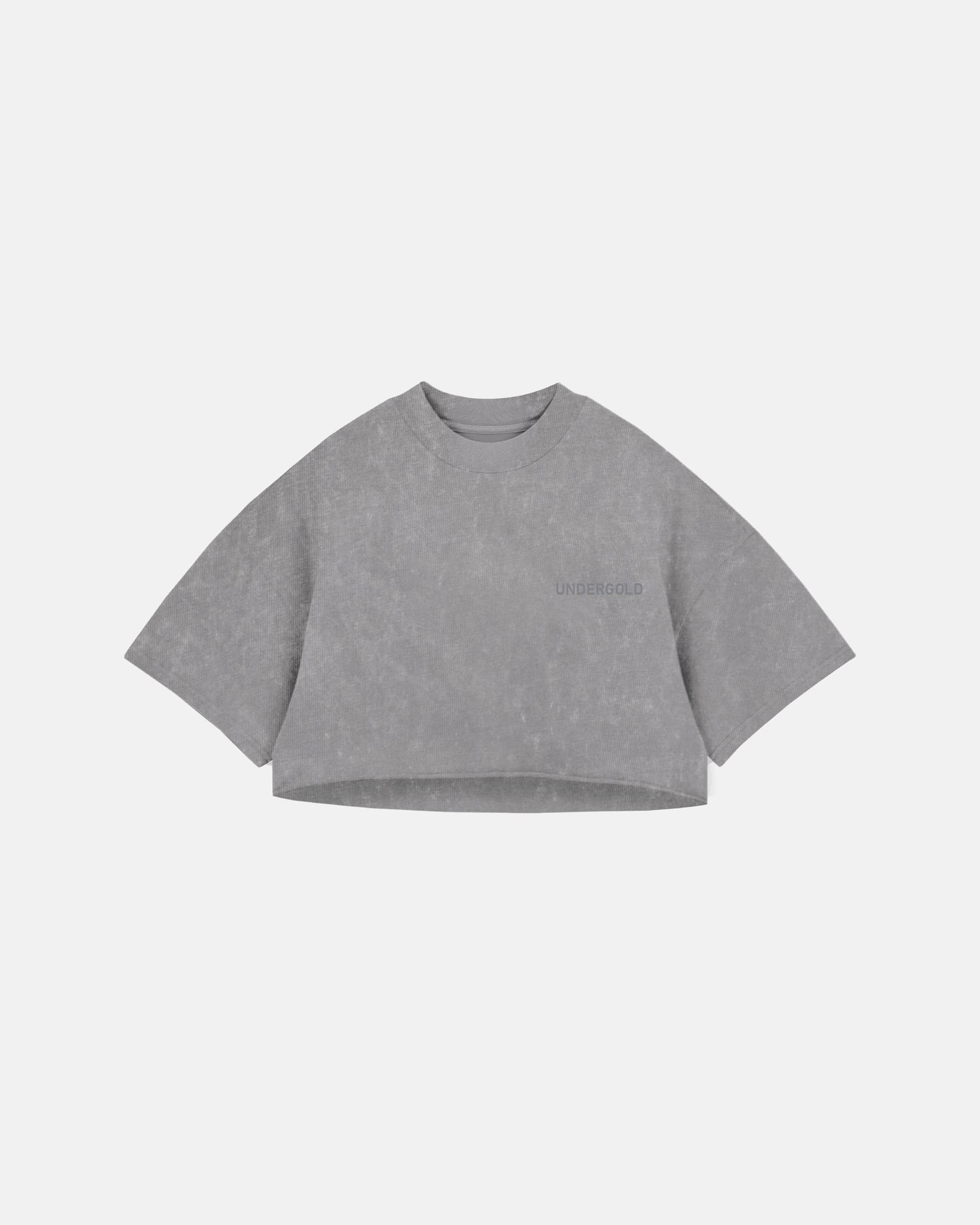 Line Logo Crop Top Washed Gray - imagen 3
