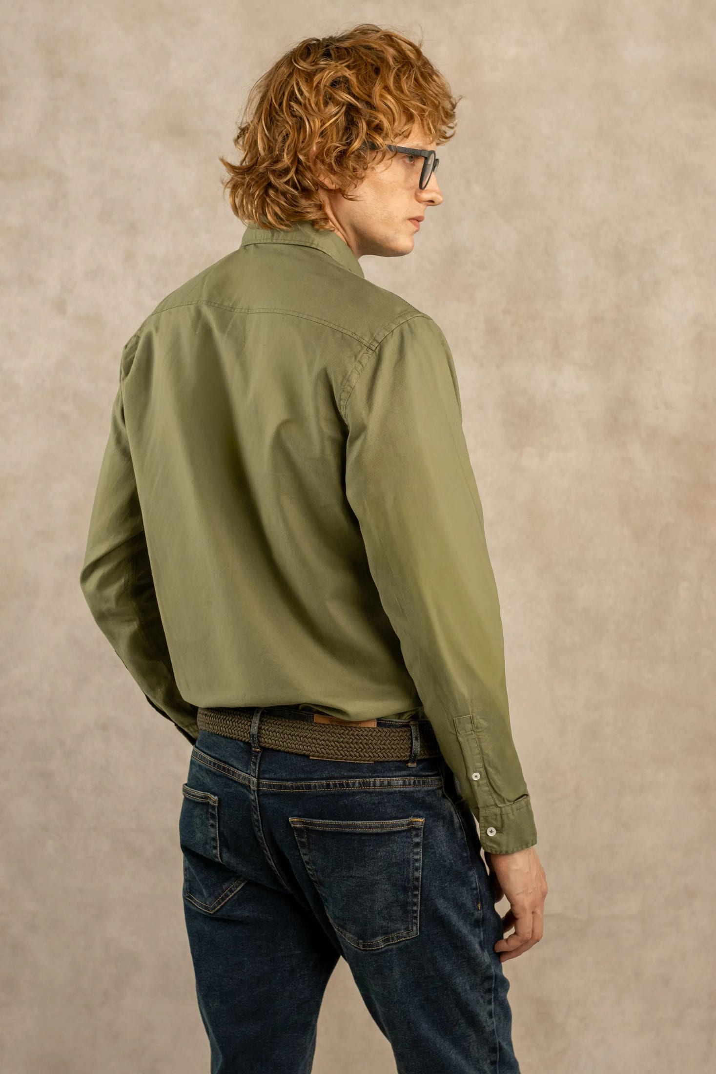 Camisa Antimanchas Oxford Verde Militar - Talla Regular - imagen 4