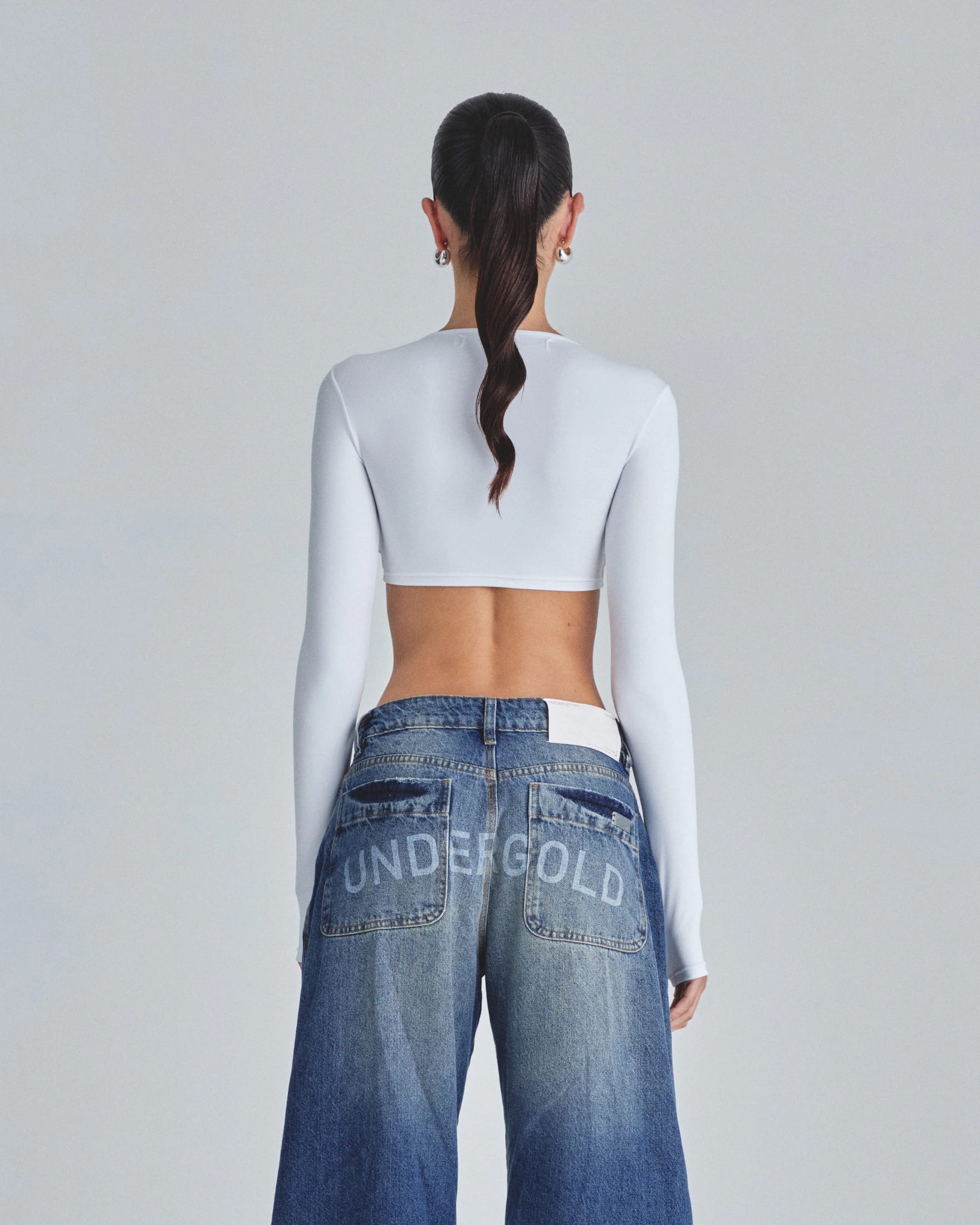 Line Basic Long Sleeve Cropped Tshirt White - imagen 7