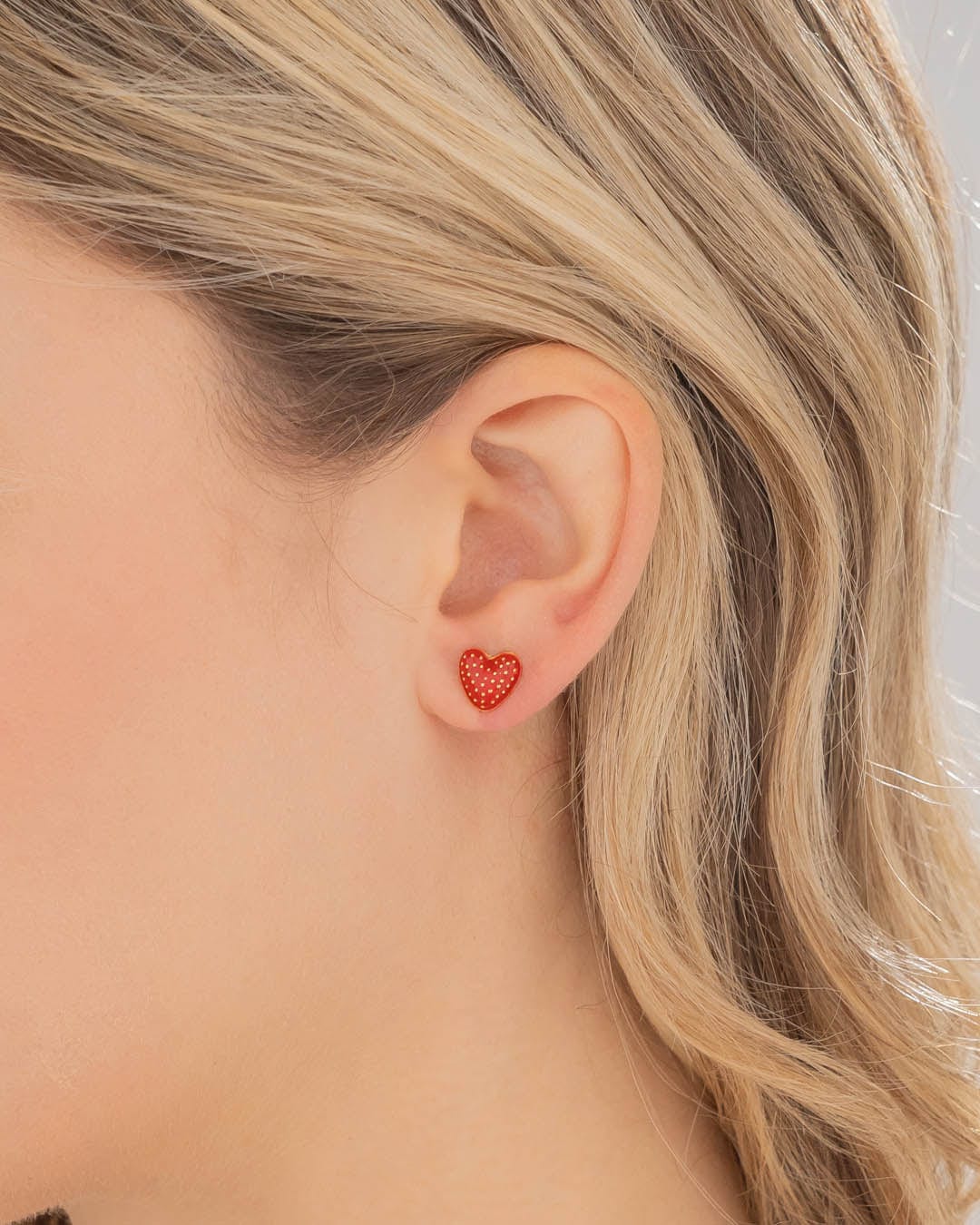 Aretes Corazón Rojo Puntos - imagen 2