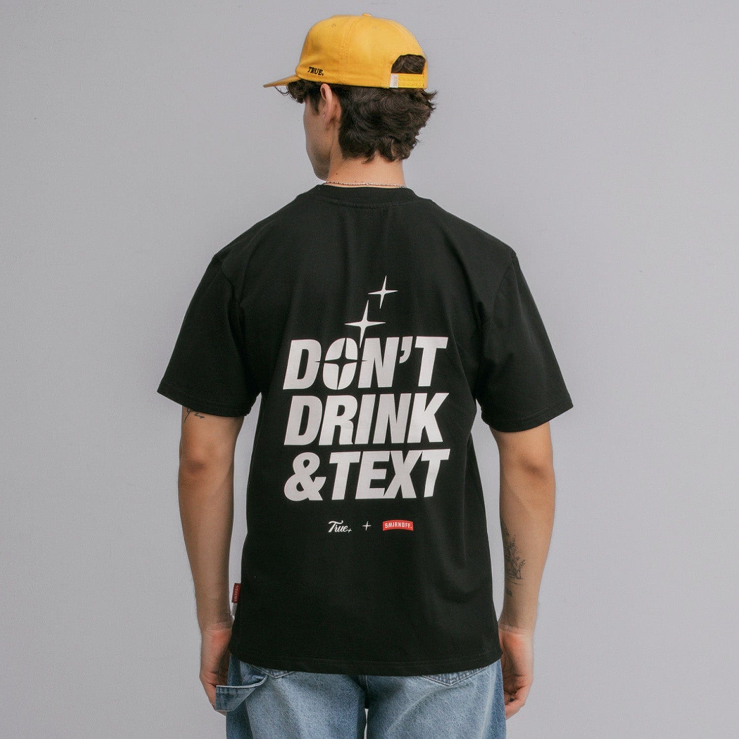 True X Smirnoff Text T-Shirt - Black - imagen 3