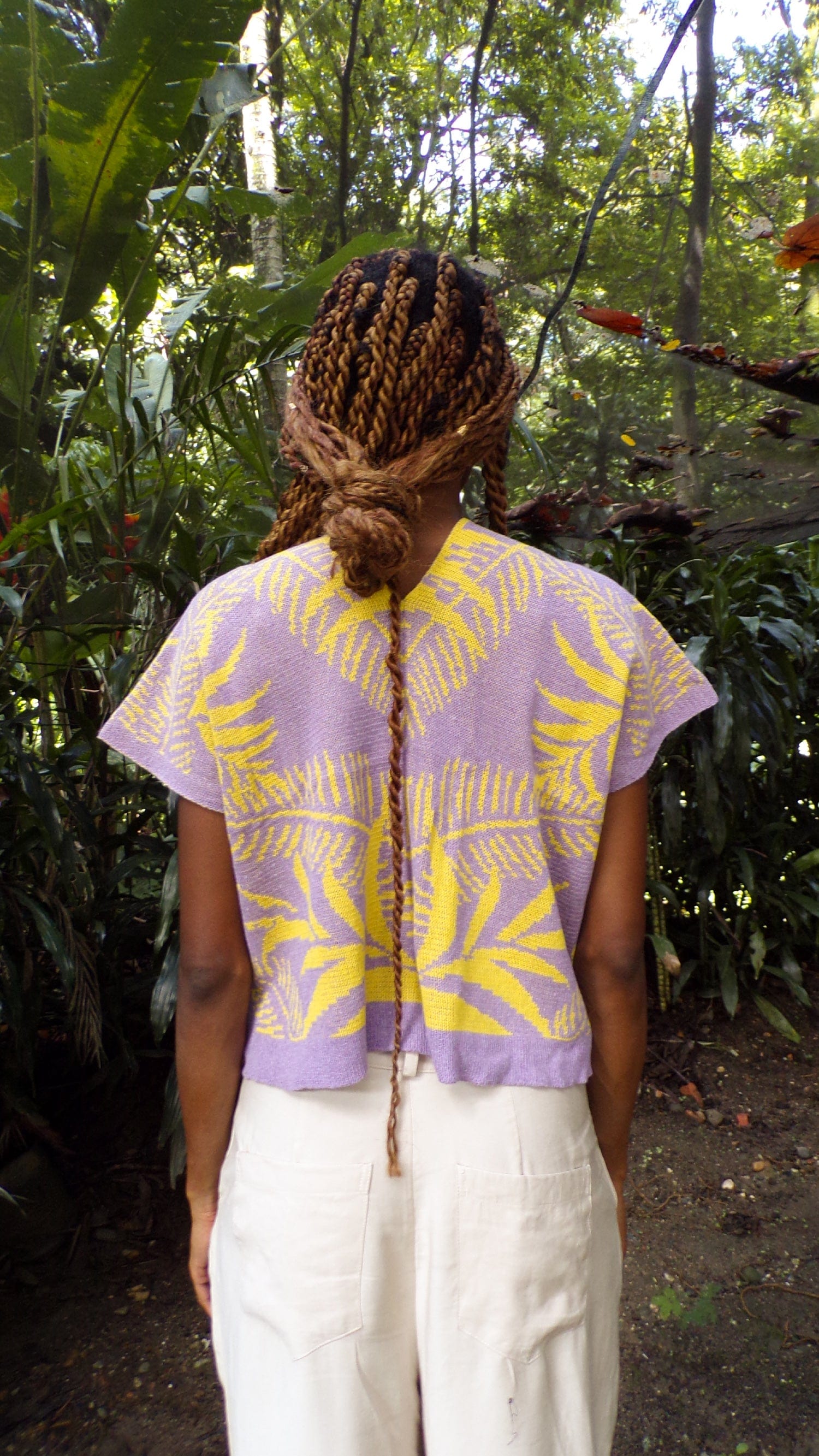 Blusa Palmas - lila y amarillo - imagen 3