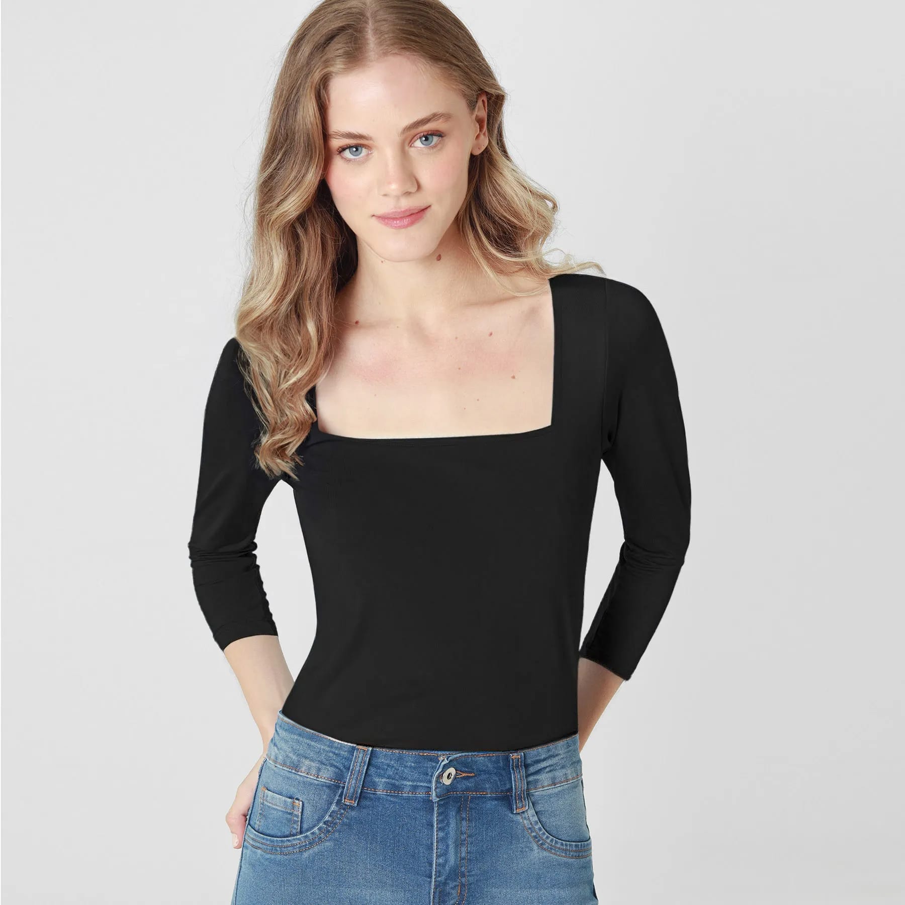 Camiseta Cuello Cuadrado Manga Larga - imagen 5