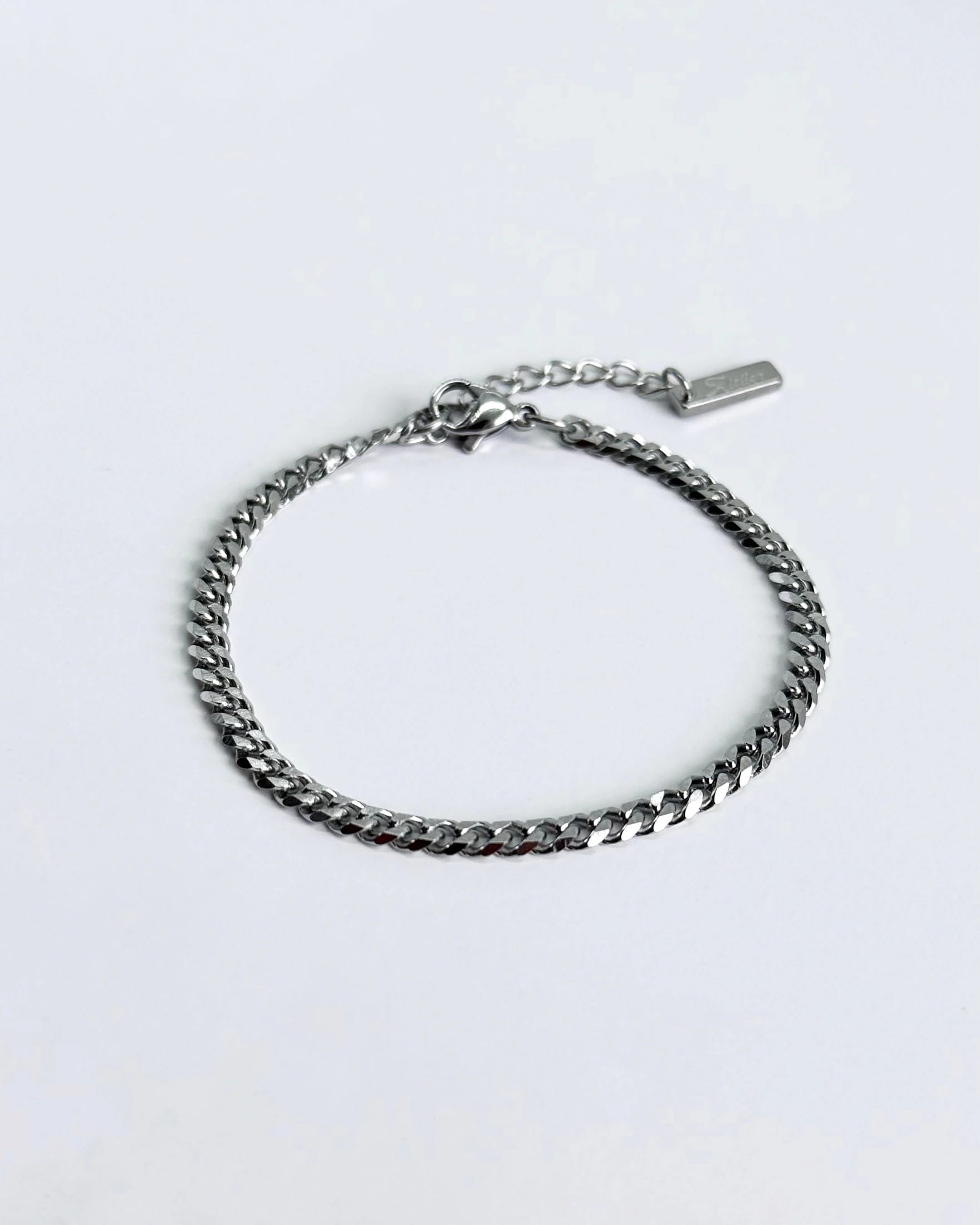 Thin Cuban Bracelet, Silver - imagen 1