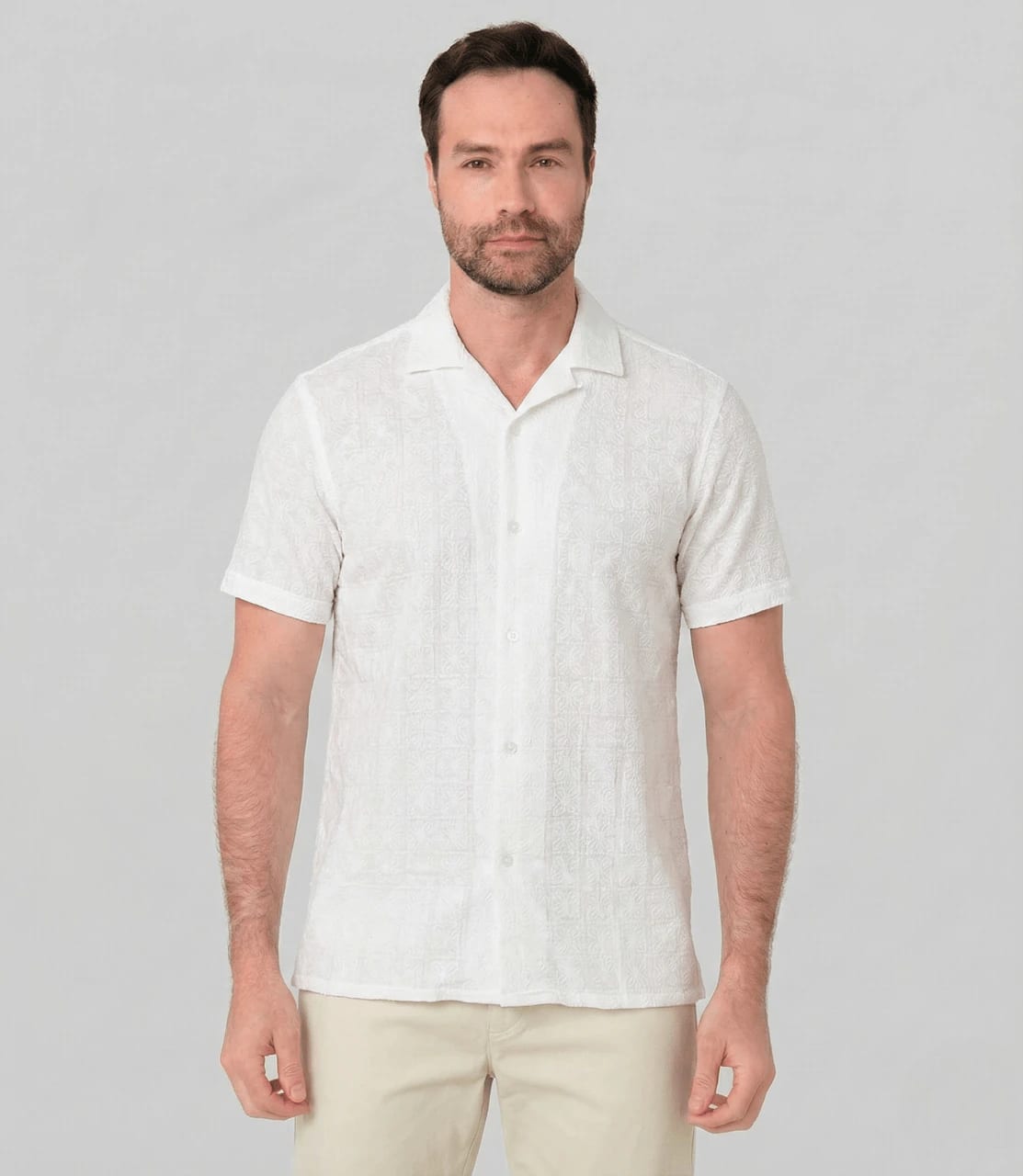 Camisa con textura manga corta para hombre Jon Sonen 027225016 - imagen 1