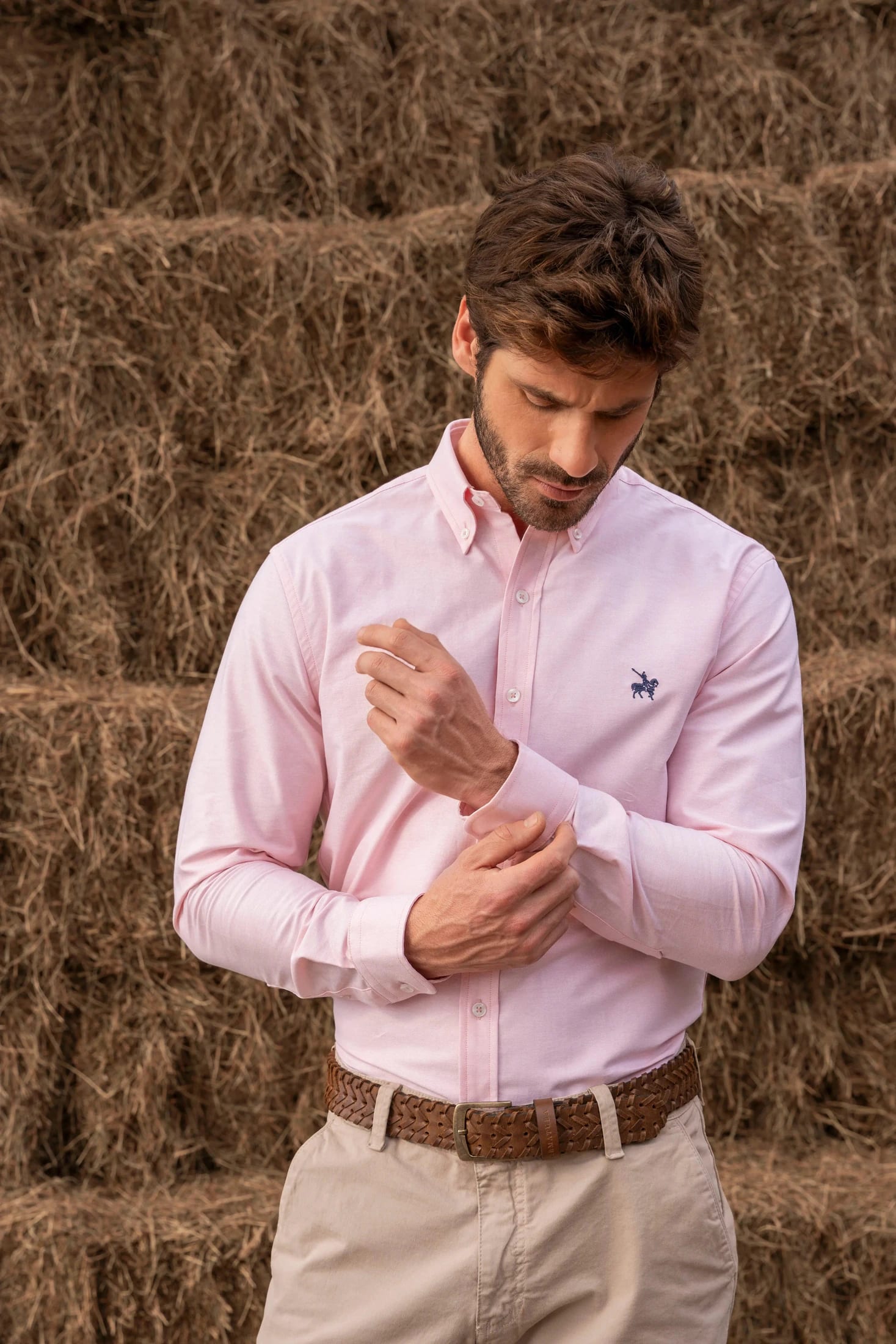 Camisa Oxford Pima Hombre Rosada - imagen 1