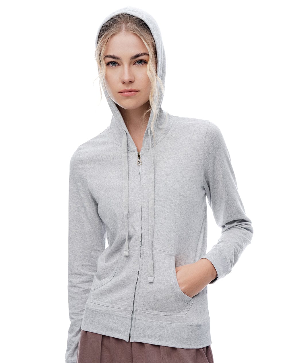 Chaqueta slim algodón gris mujer - imagen 3