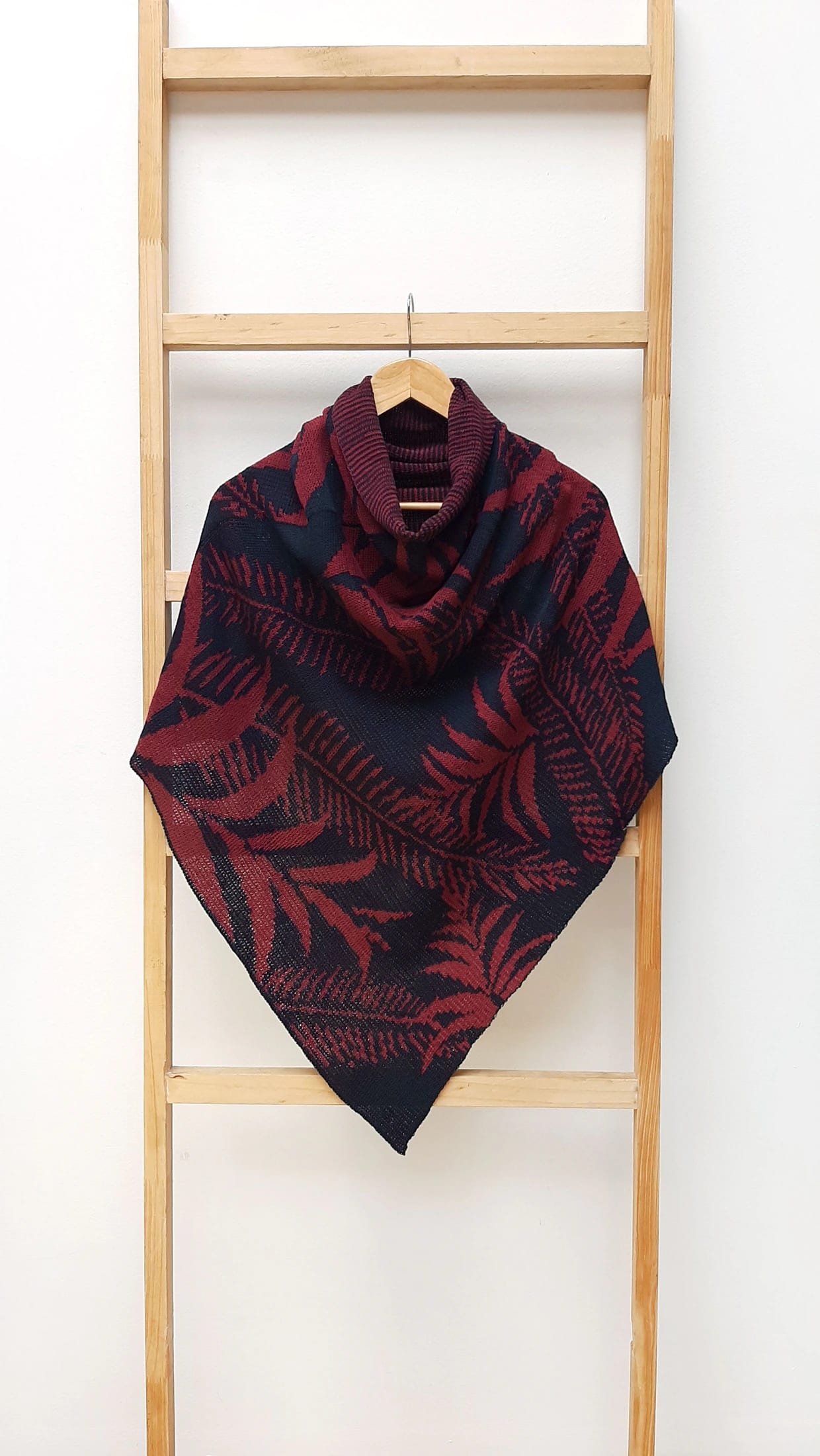 Poncho Palmas - azul oscuro y vinotinto - imagen 3