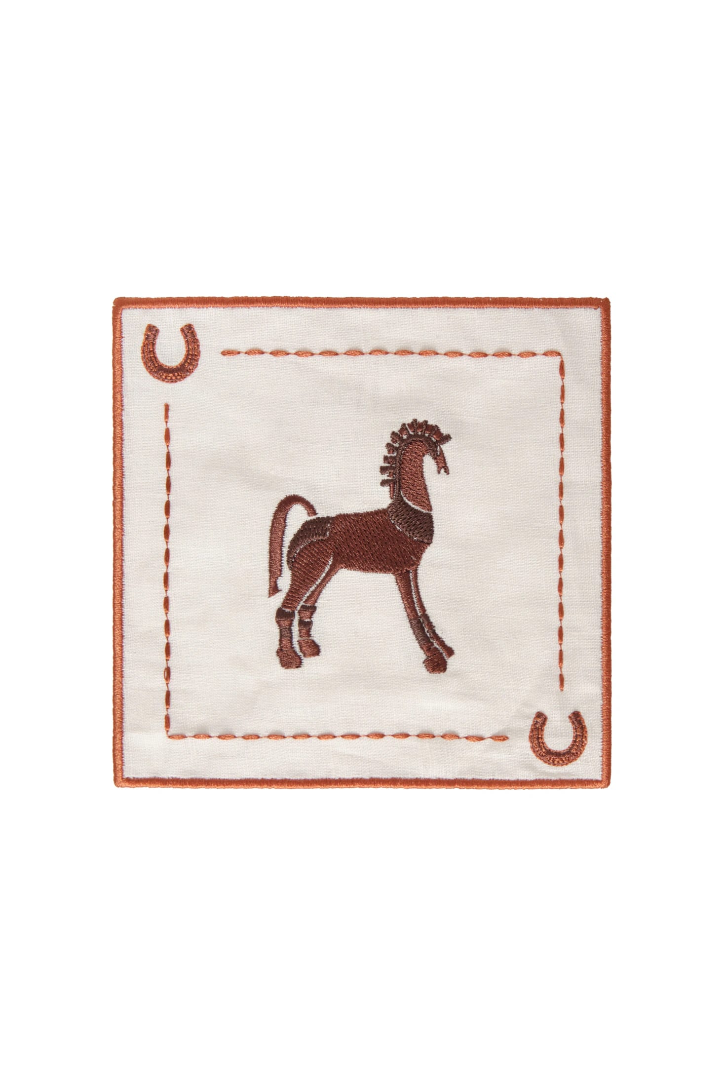 Solana Horse Cocktail Napkins / Brown & Orange - Set of 4 - imagen 1