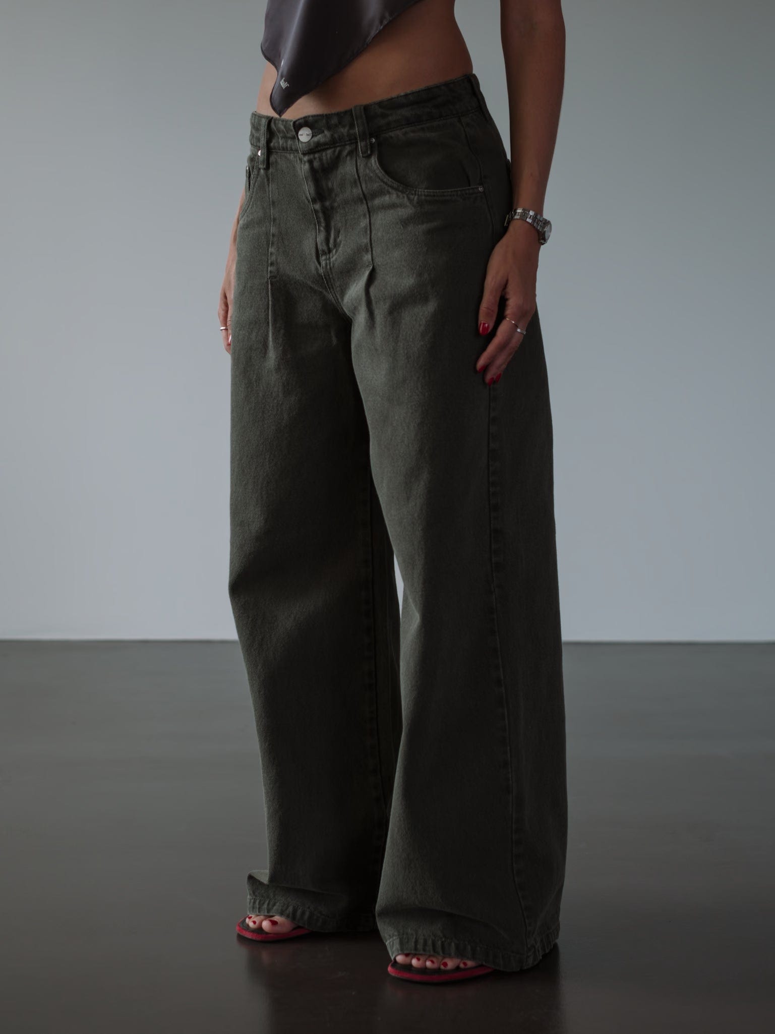 OVERSIZED BAGGY JEAN - OLIVE - imagen 5